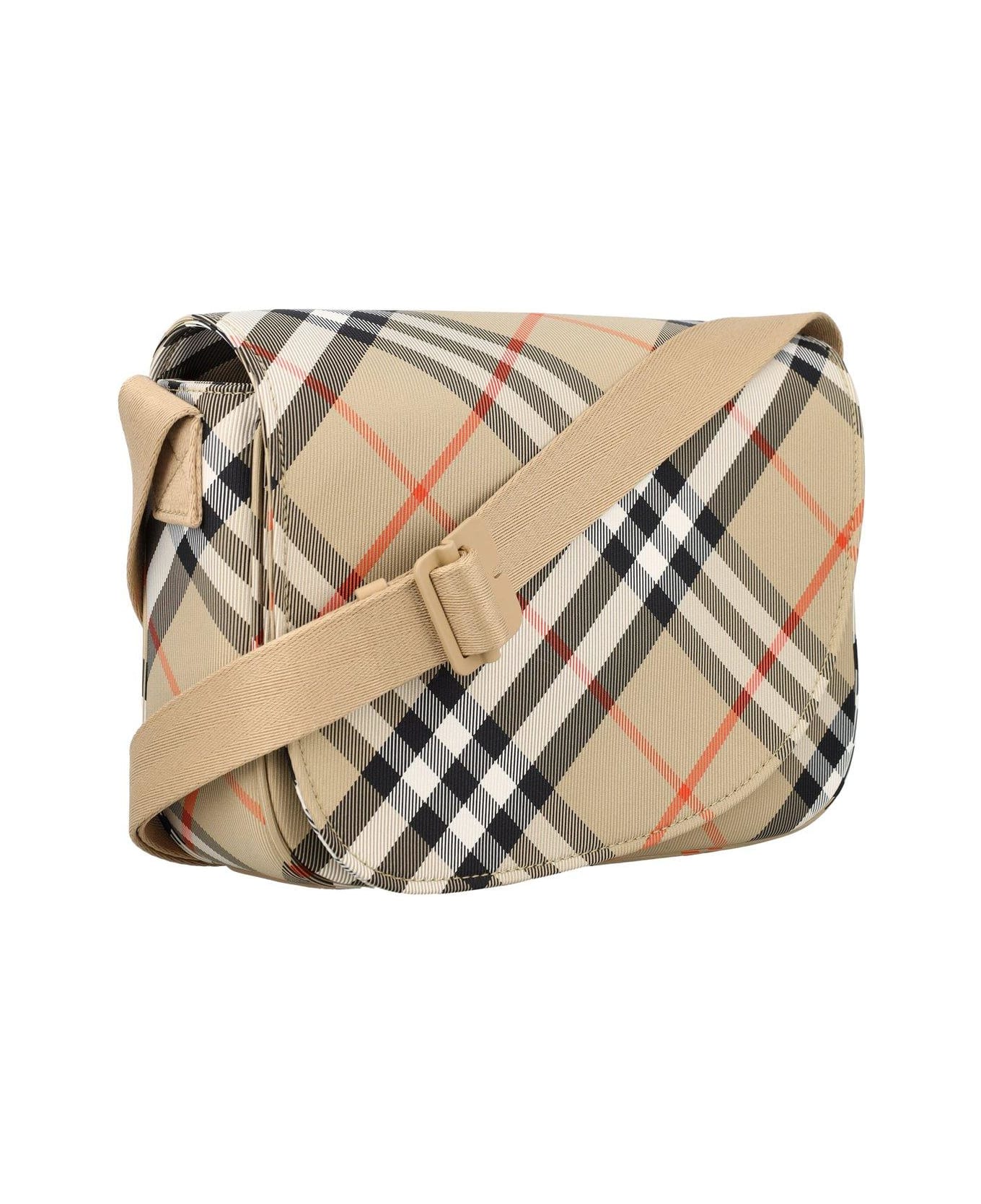 Burberry Vintage Check Foldover-top Messenger Bag - Beige