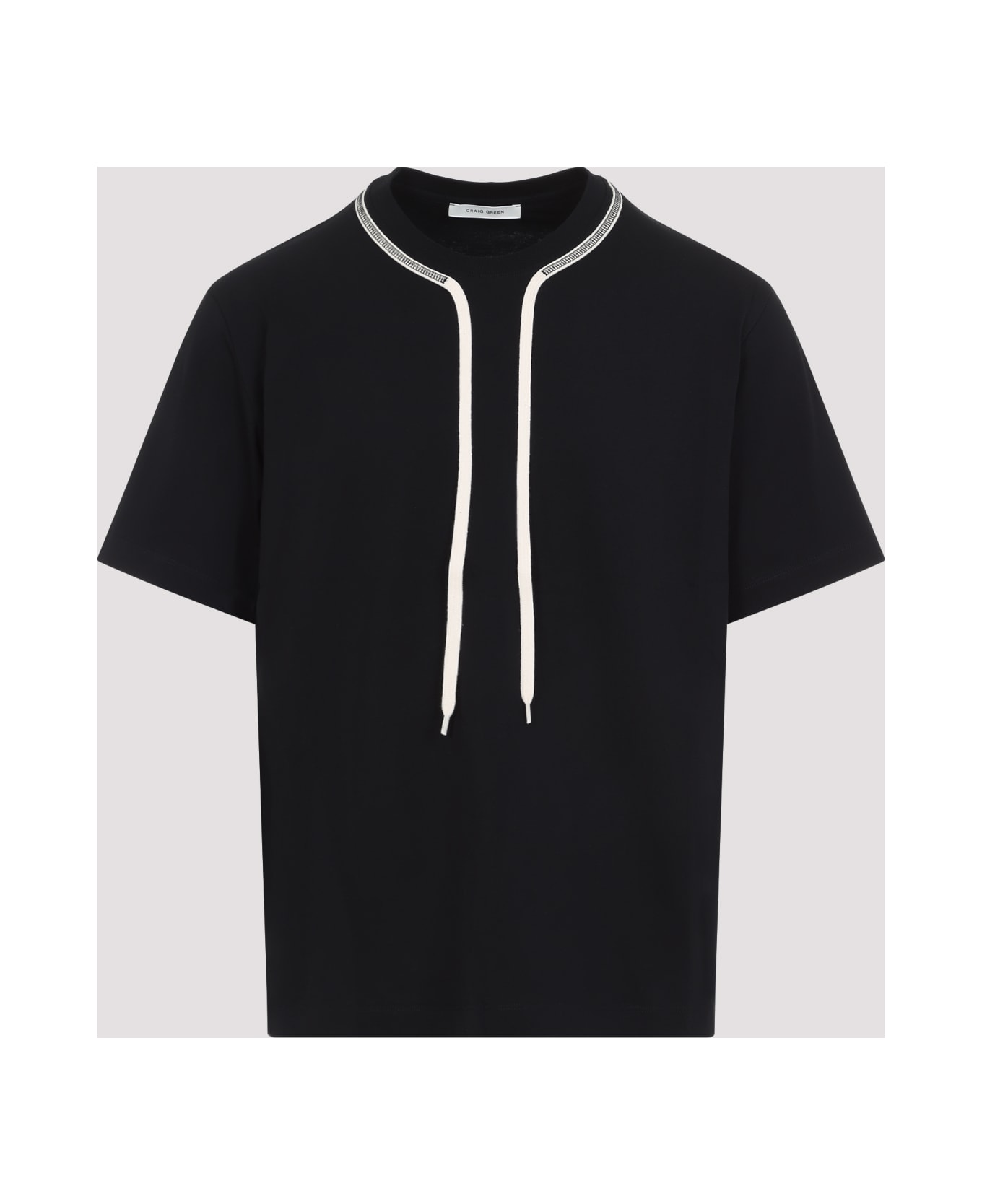 Craig Green Flatlock Lace T-shirt - Black Cream