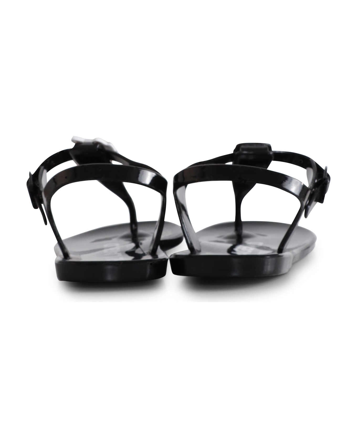 Karl Lagerfeld Kids Black Flip Flops For Girl With Karl And Choupette - Black