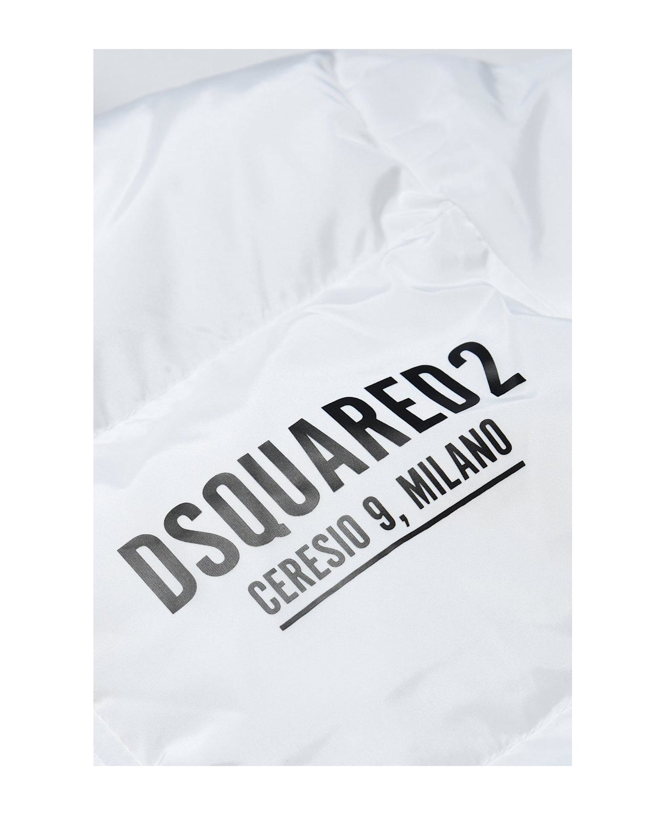 Dsquared2 Logo Printed Hooded Jacket - Bianco