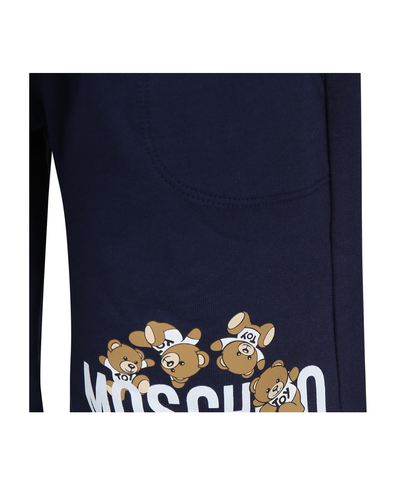 Moschino Blue Shorts For Kids With Teddy Bears And Logo - Blue ボトムス