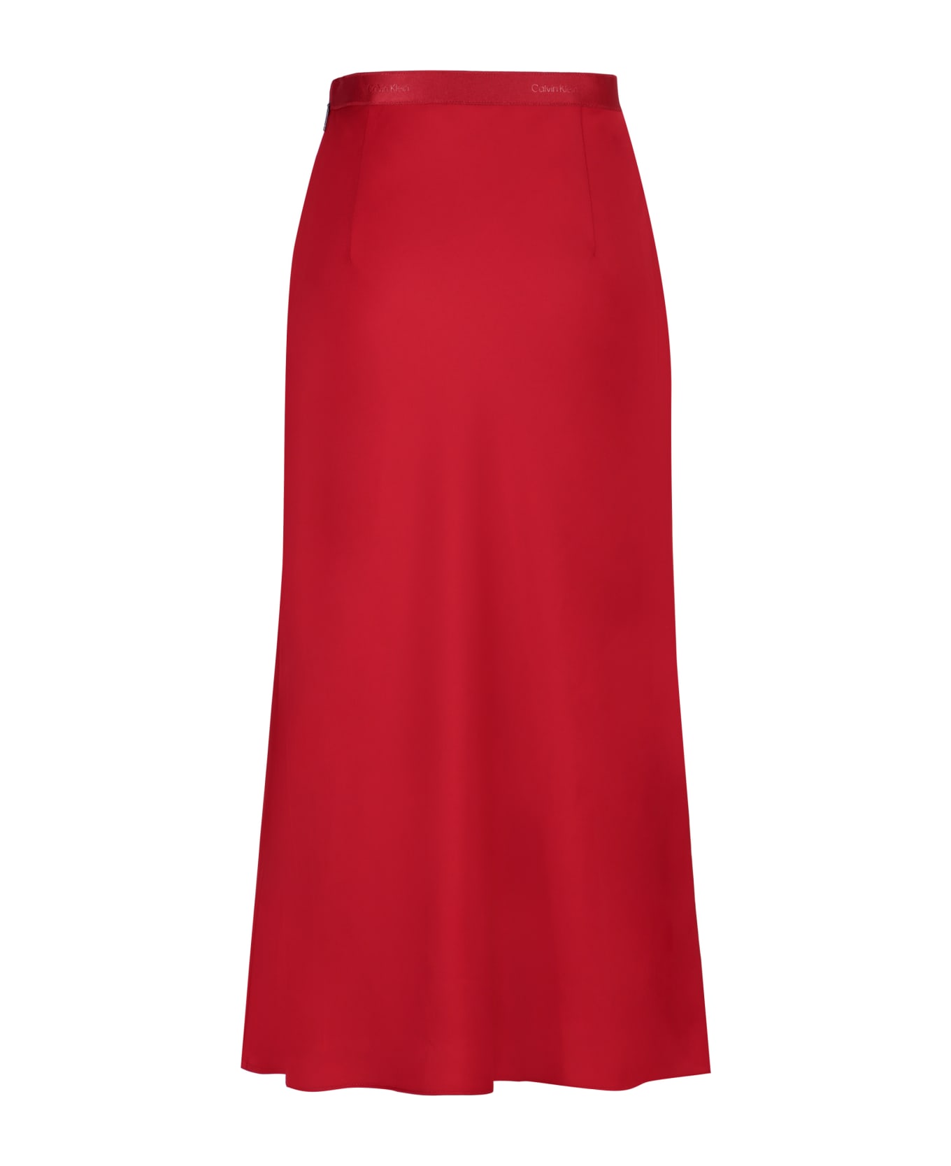 Calvin Klein A-line Midi Skirt - red