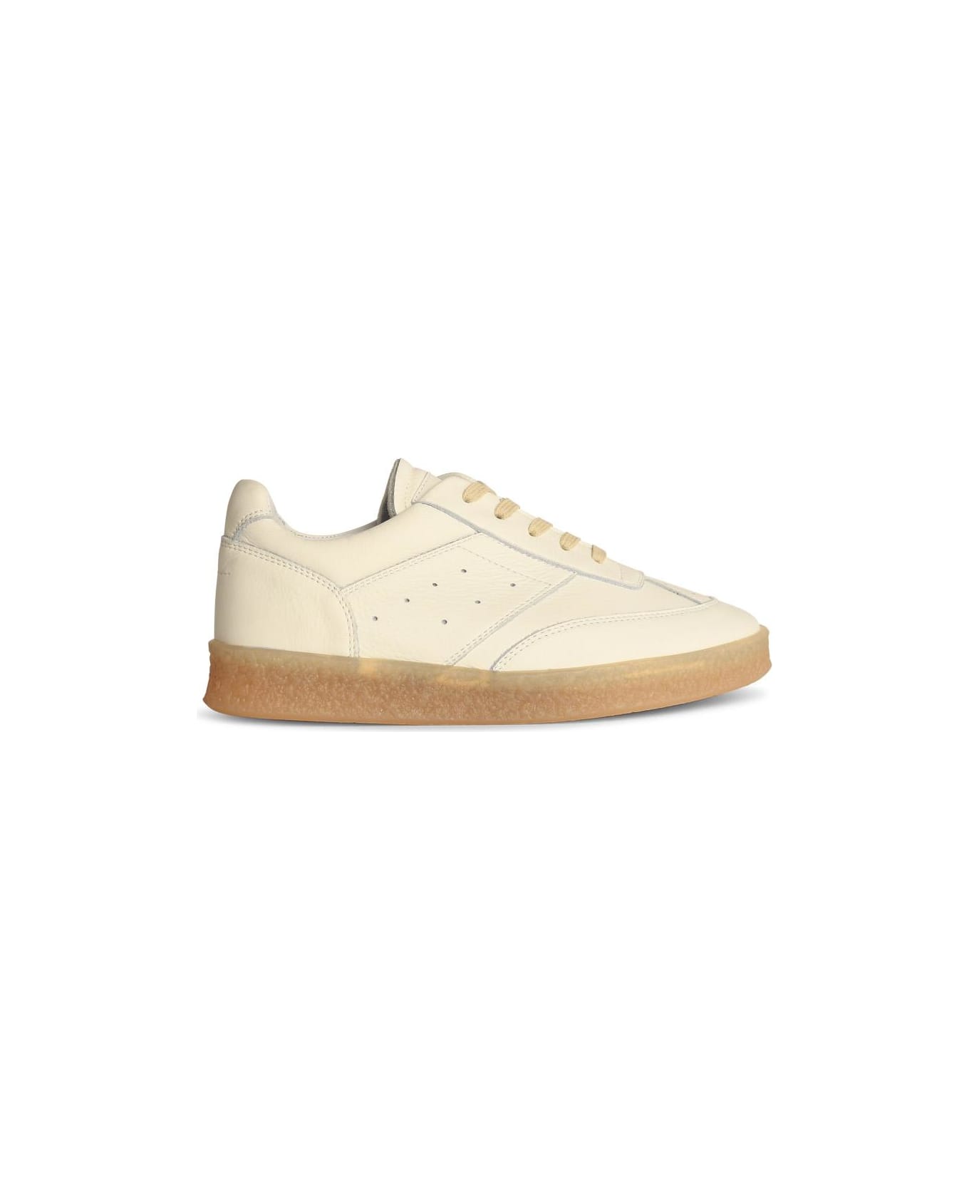 MM6 Maison Margiela White Leather Sneakers - White