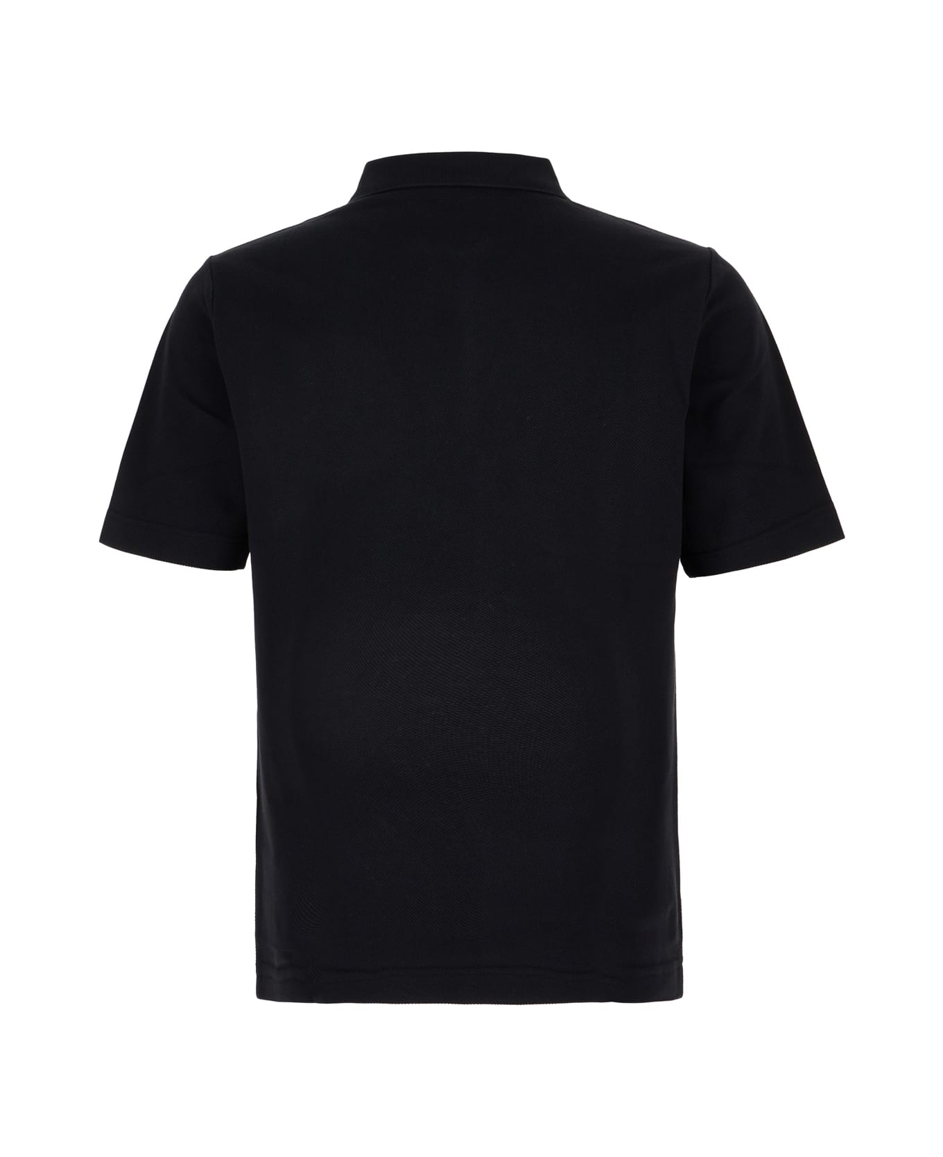 Burberry Logo-patch Short Sleeved Polo Shirt - BLACK