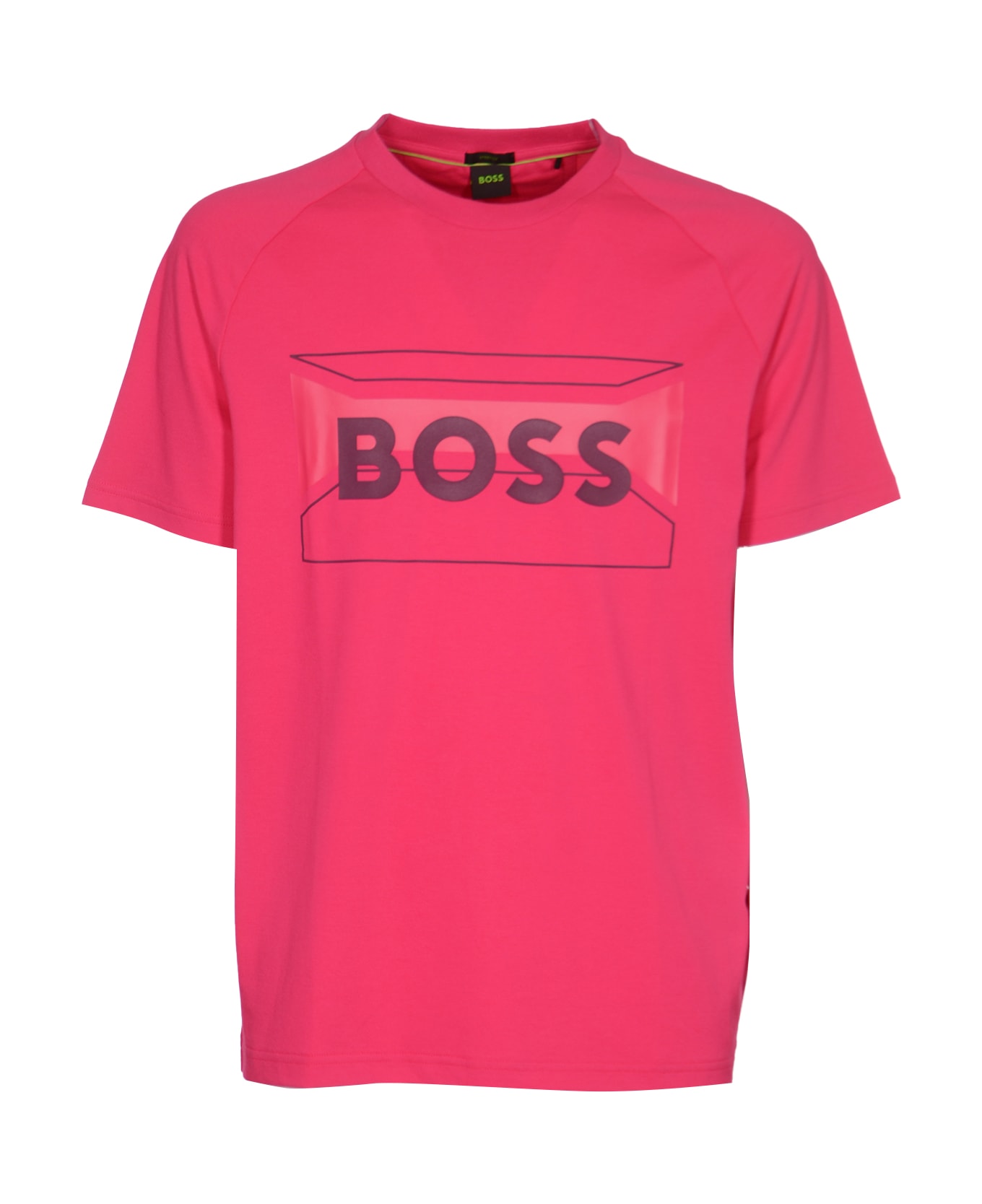 Hugo Boss Logo Printed T-shirt - OPEN PINK シャツ