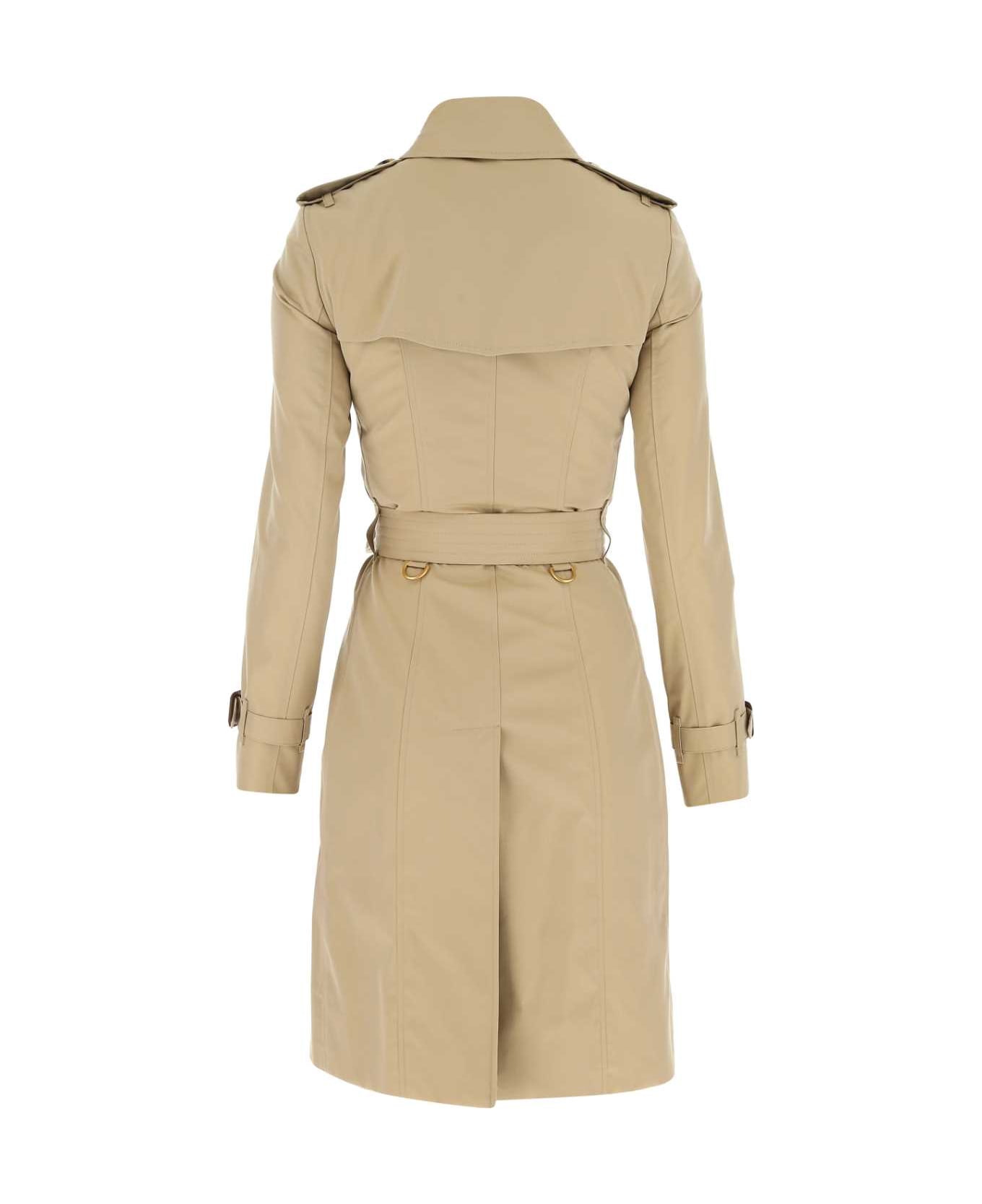 Burberry Cappuccino Cotton Trench Coat - A1366