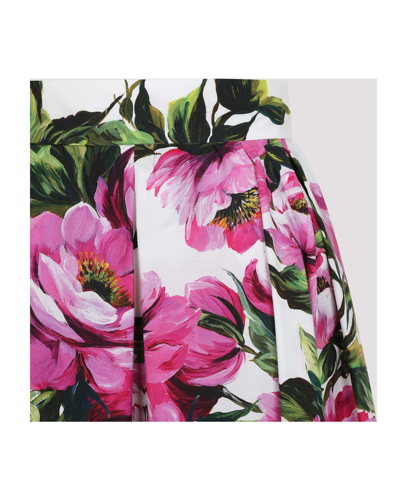 Dolce 
Gabbana Pink Cotton Skirt - White