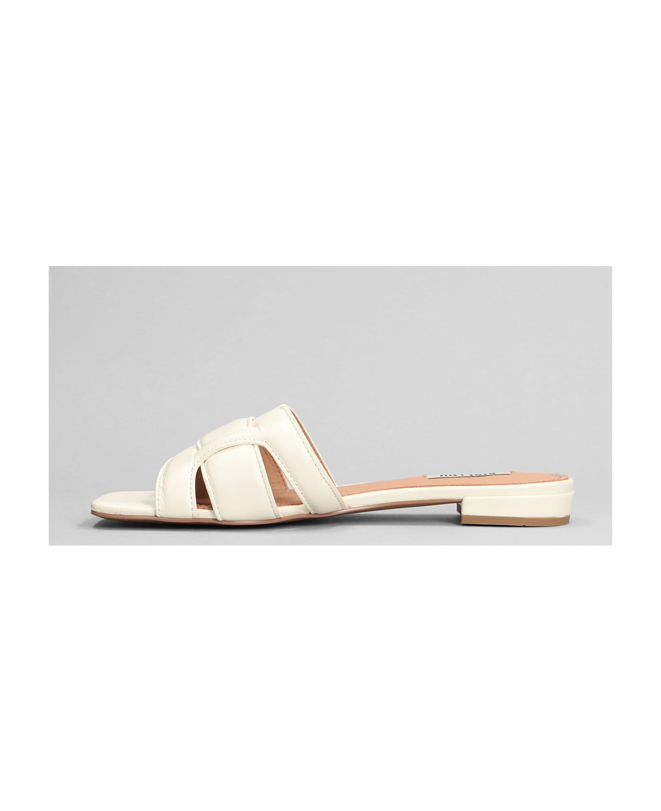 Bibi Lou Holly Flats In White Leather - white