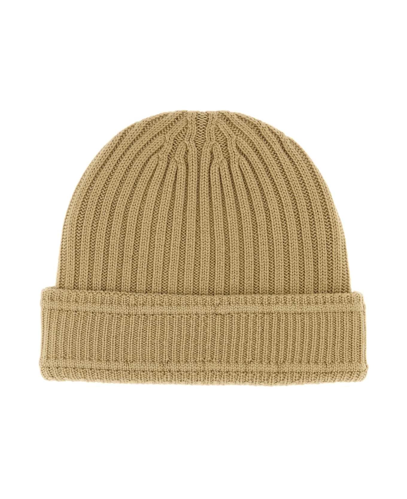 Burberry Camel Wool Beanie - SAND
