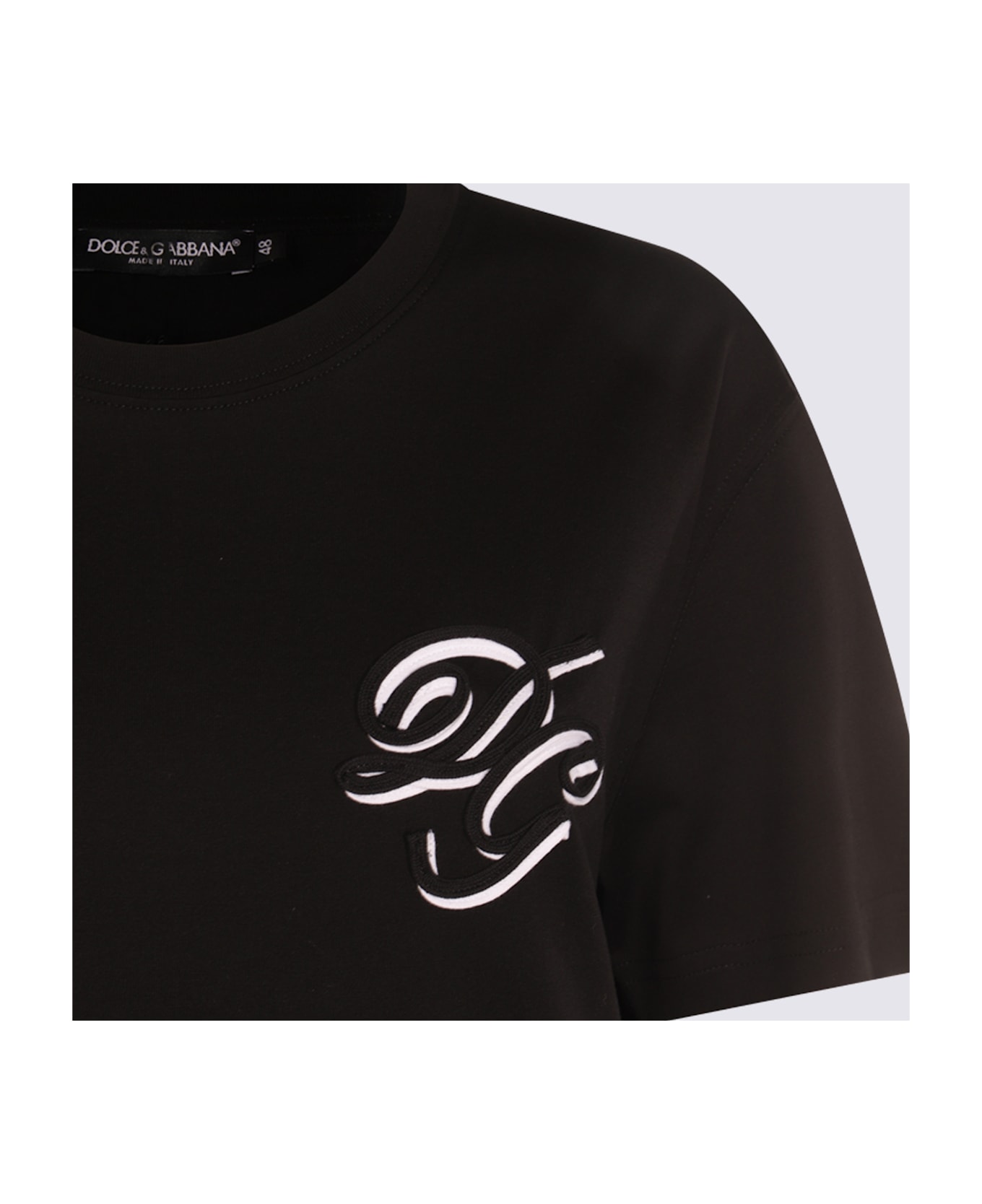 Dolce 
Gabbana Black Cotton T-shirt - Black