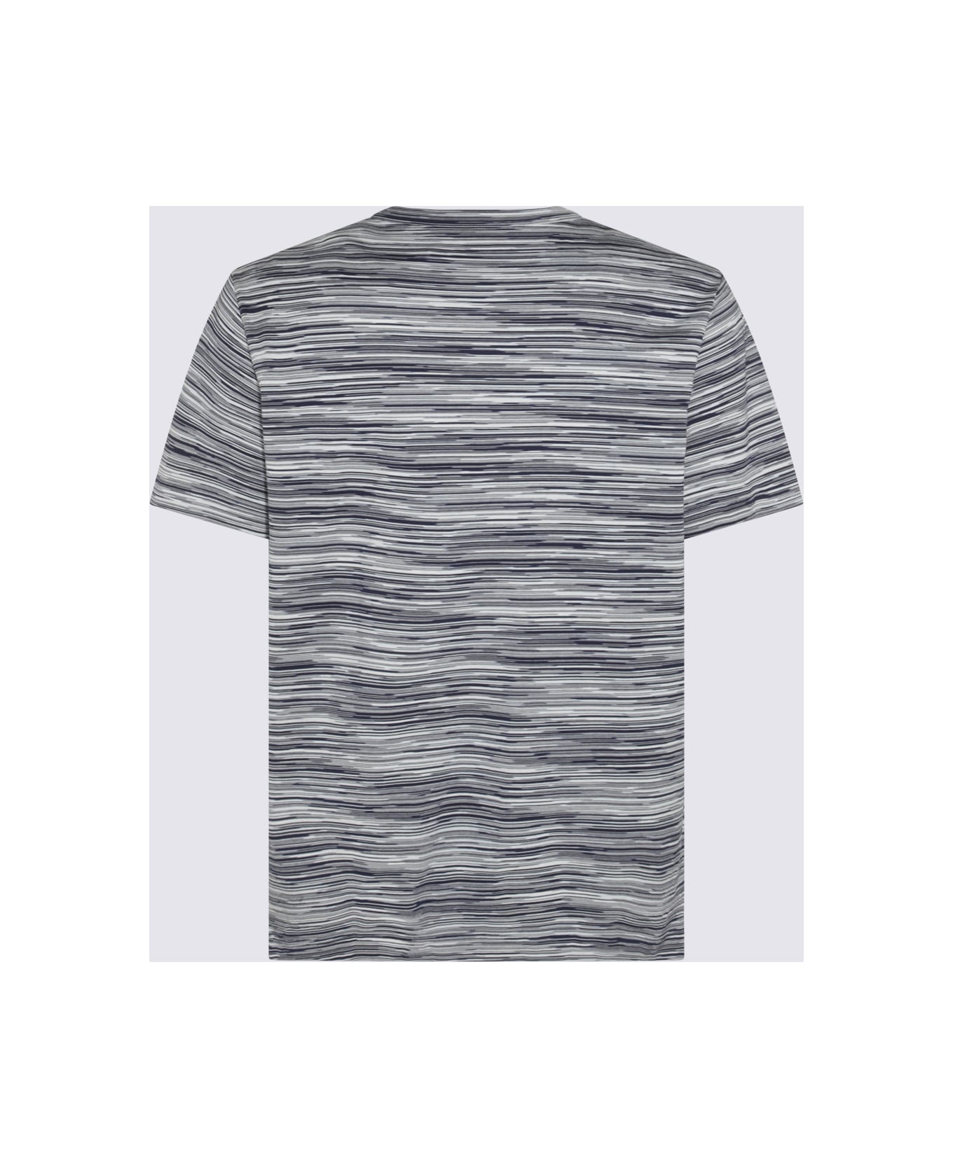 Missoni Multicolor Cotton T-shirt - SPACE DYED NAVY WHITE シャツ