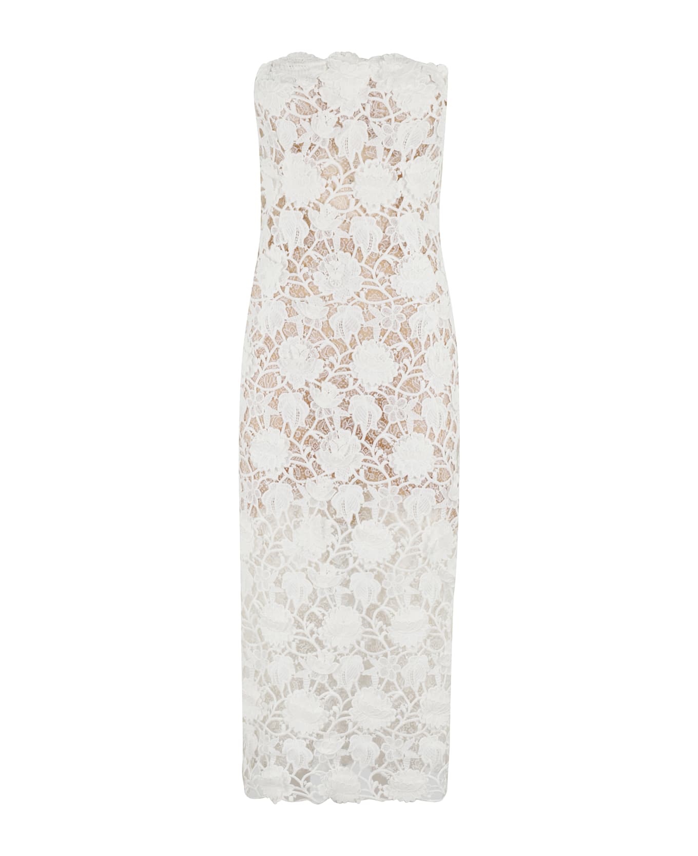 Ermanno Scervino Macramé Lace Dress - Marshmall