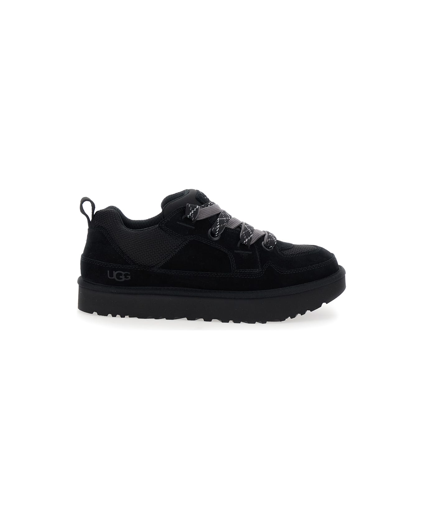 UGG 'lo Lowmel' Black Sneakers With Mesh Inserts And Logo On The Side In Suede Man - Black