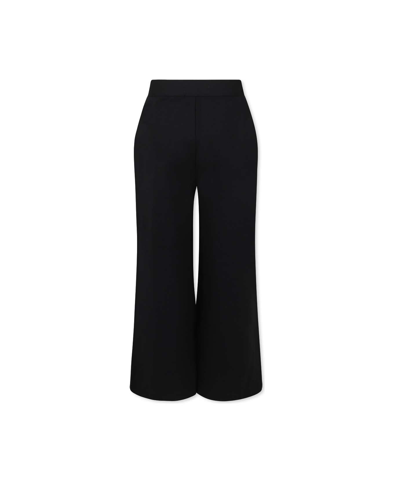 Calvin Klein Black Trousers For Girl With Logo - Black