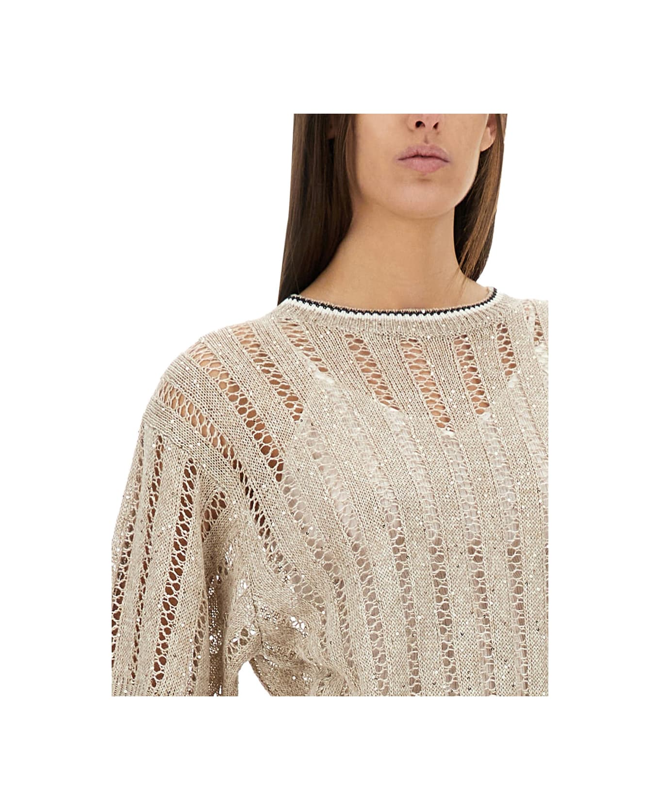 Brunello Cucinelli Perforated Mesh - BEIGE
