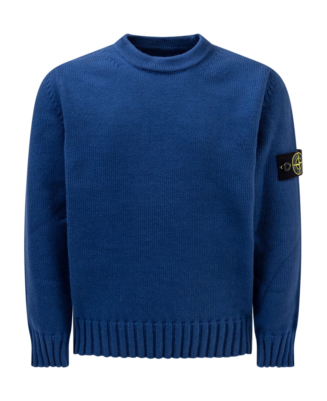 Stone Island Junior Sweater With Logo - BRIGHT BLUE