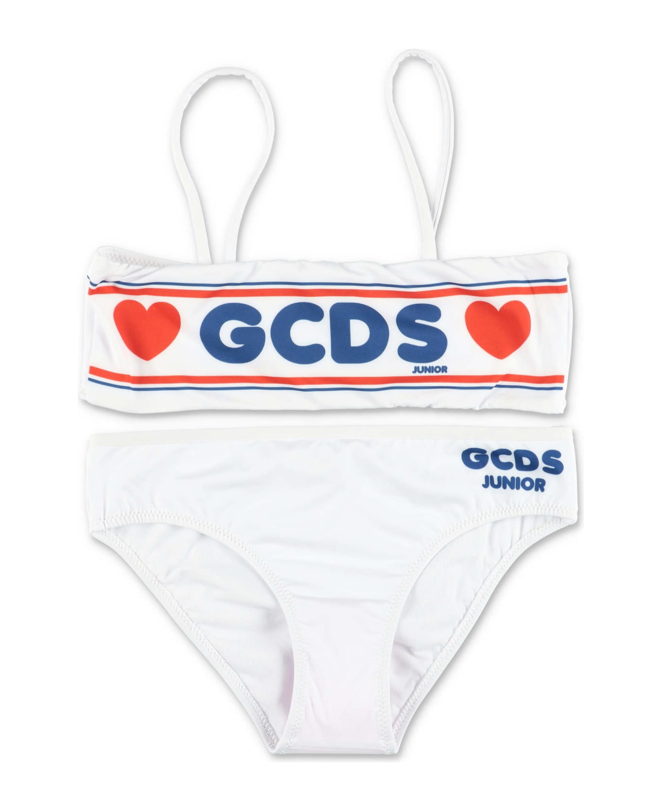 GCDS Mini Gcds Costume Bikini Bianco In Lycra - WHITE 水着