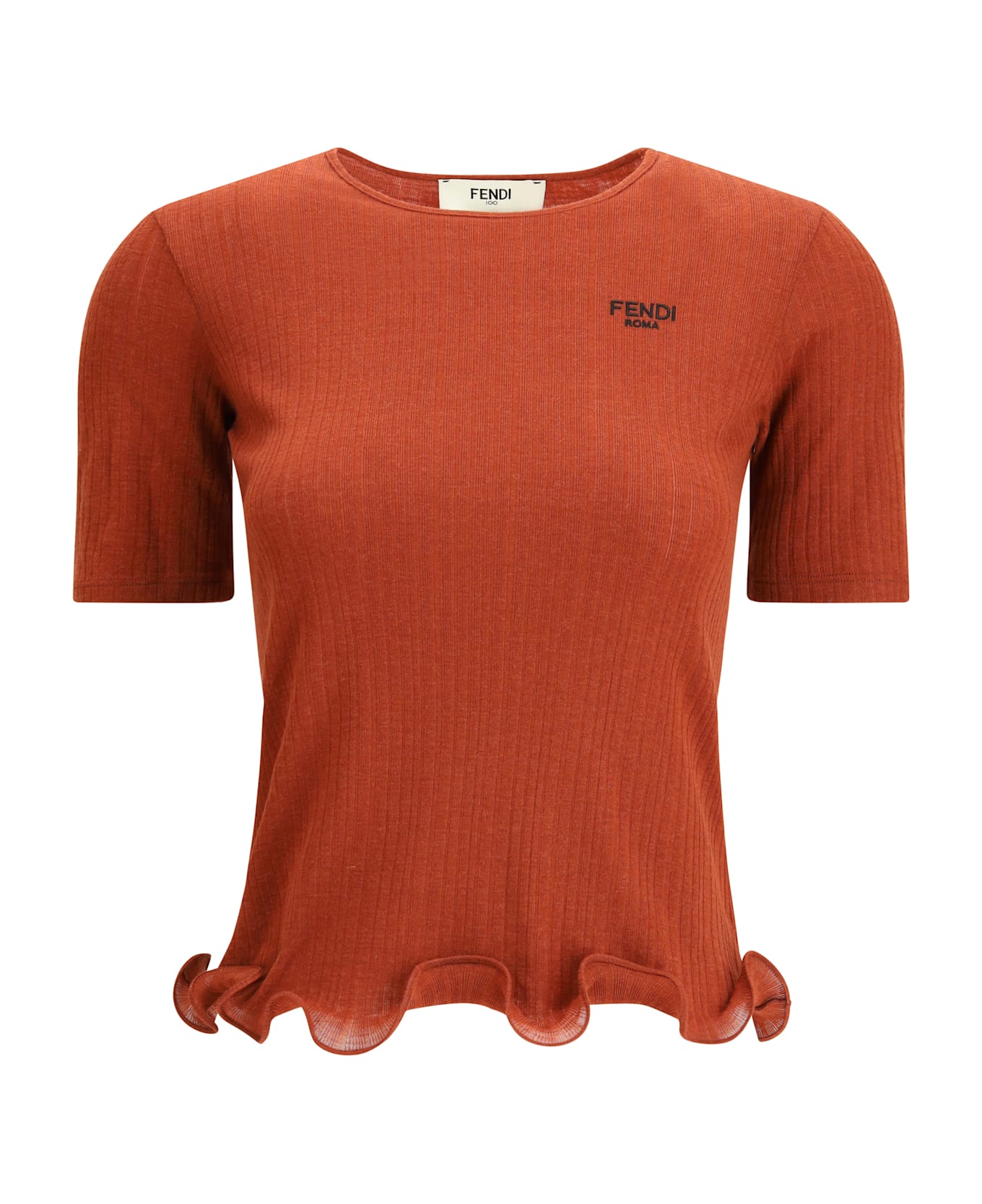 Fendi Short-sleeved Virgin Wool Top