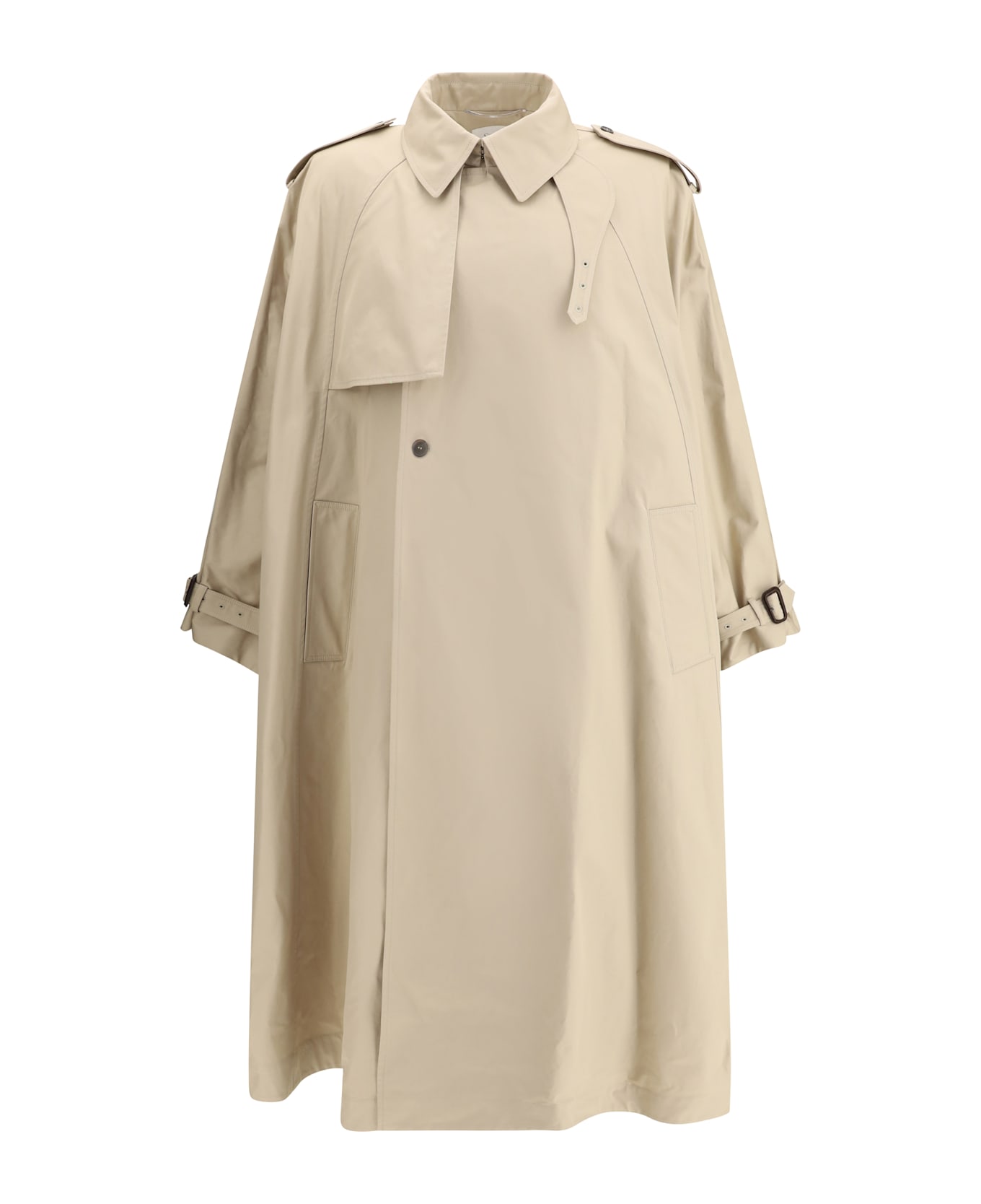 Saint Laurent Cotton Twill Trench Coat - Beige