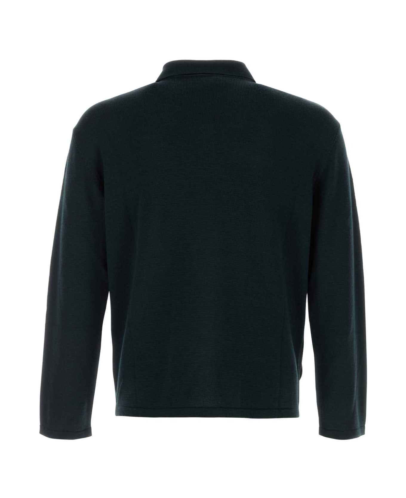 Namacheko Midnight Blue Wool Polo Shirt - NAVY
