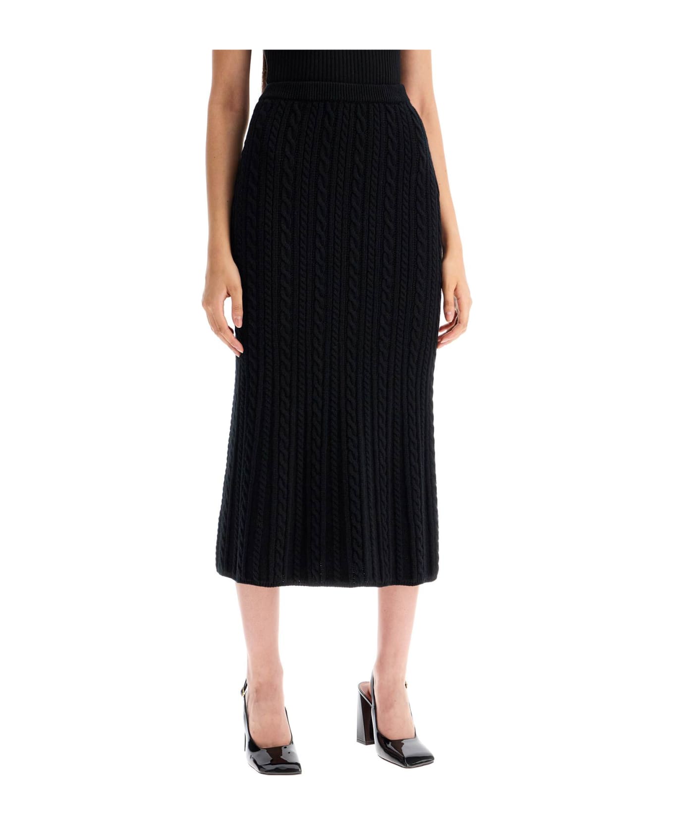 Alessandra Rich Maxi Wool Skirt - BLACK (Black)