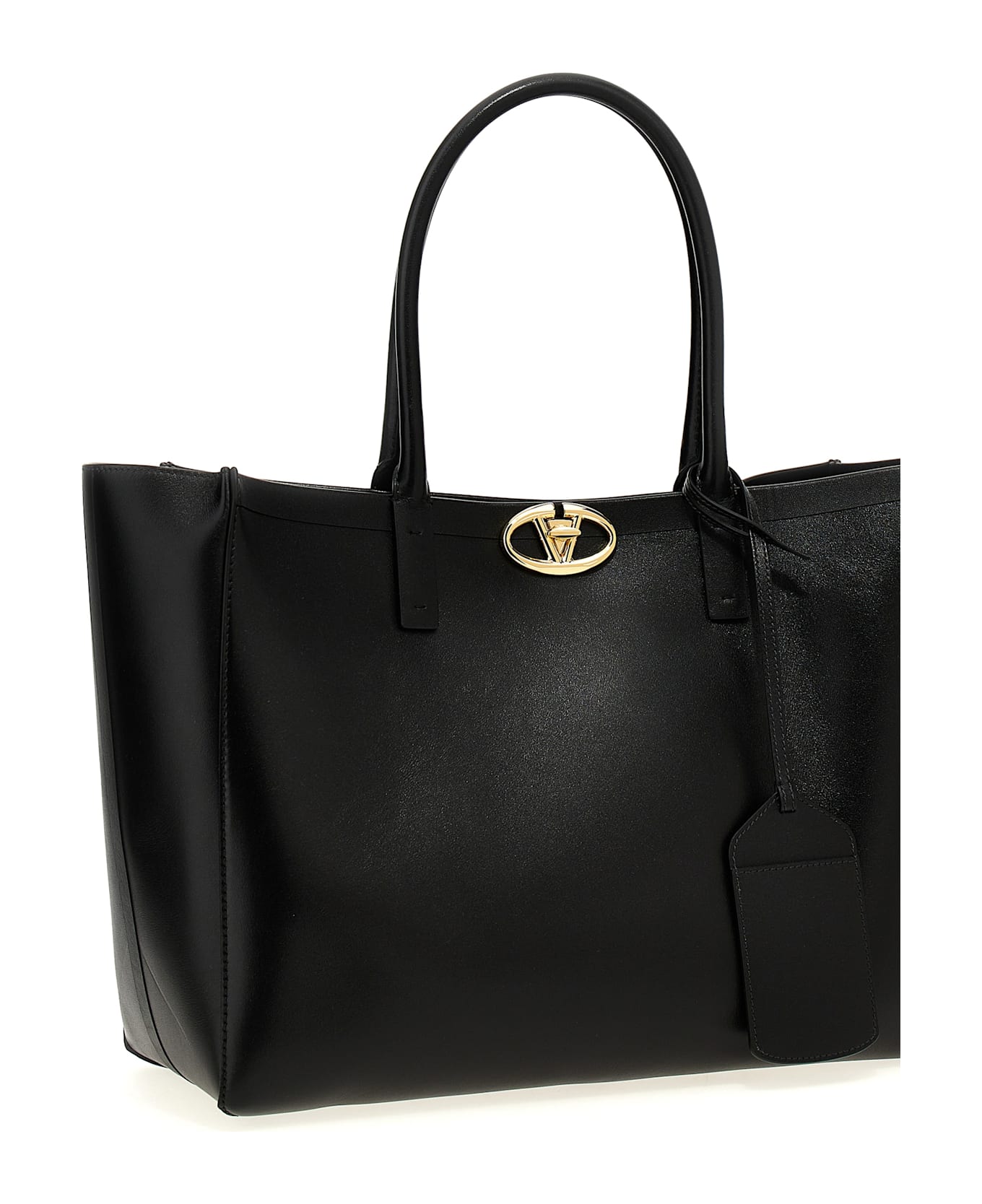 Valentino Garavani 'medium Tote Vlogo' Shopping Bag - Black  