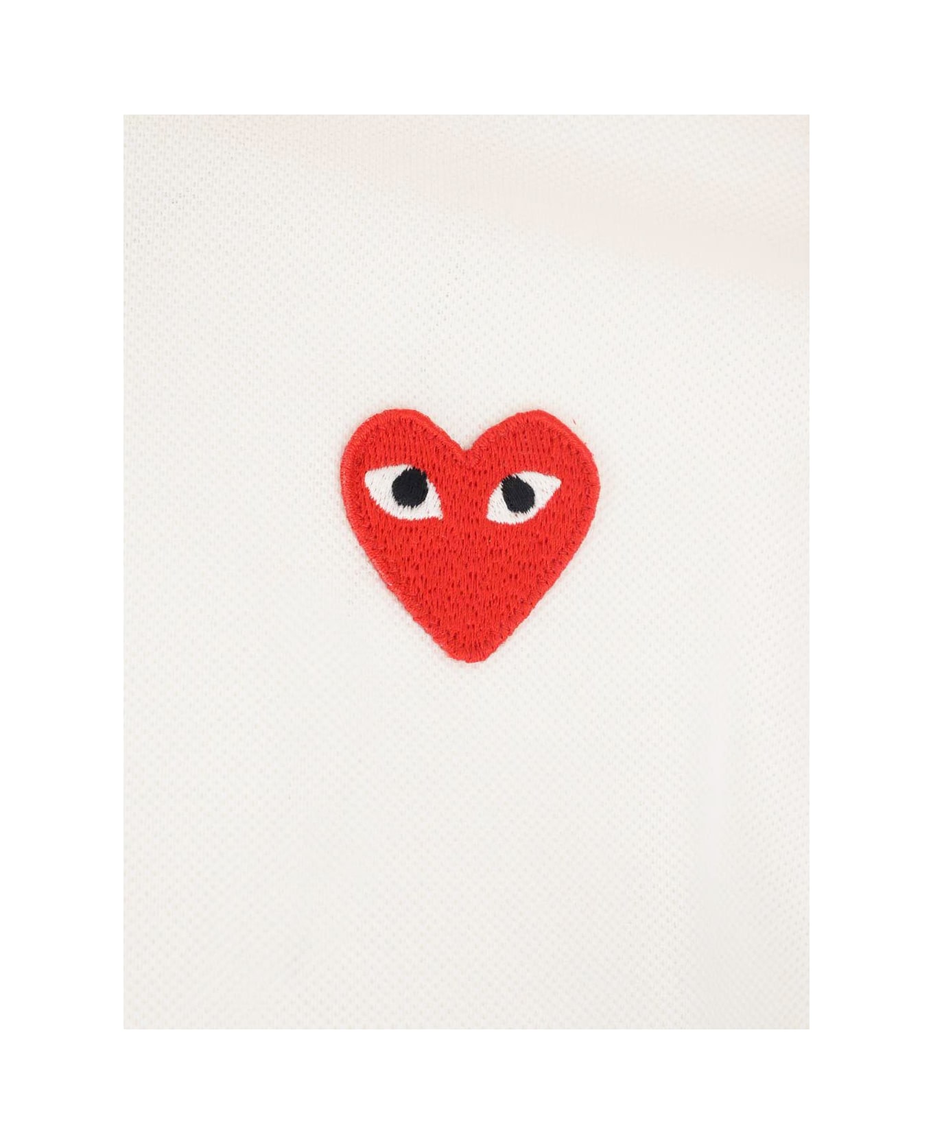 Comme des Garçons Play Half-sleeved Polo - White