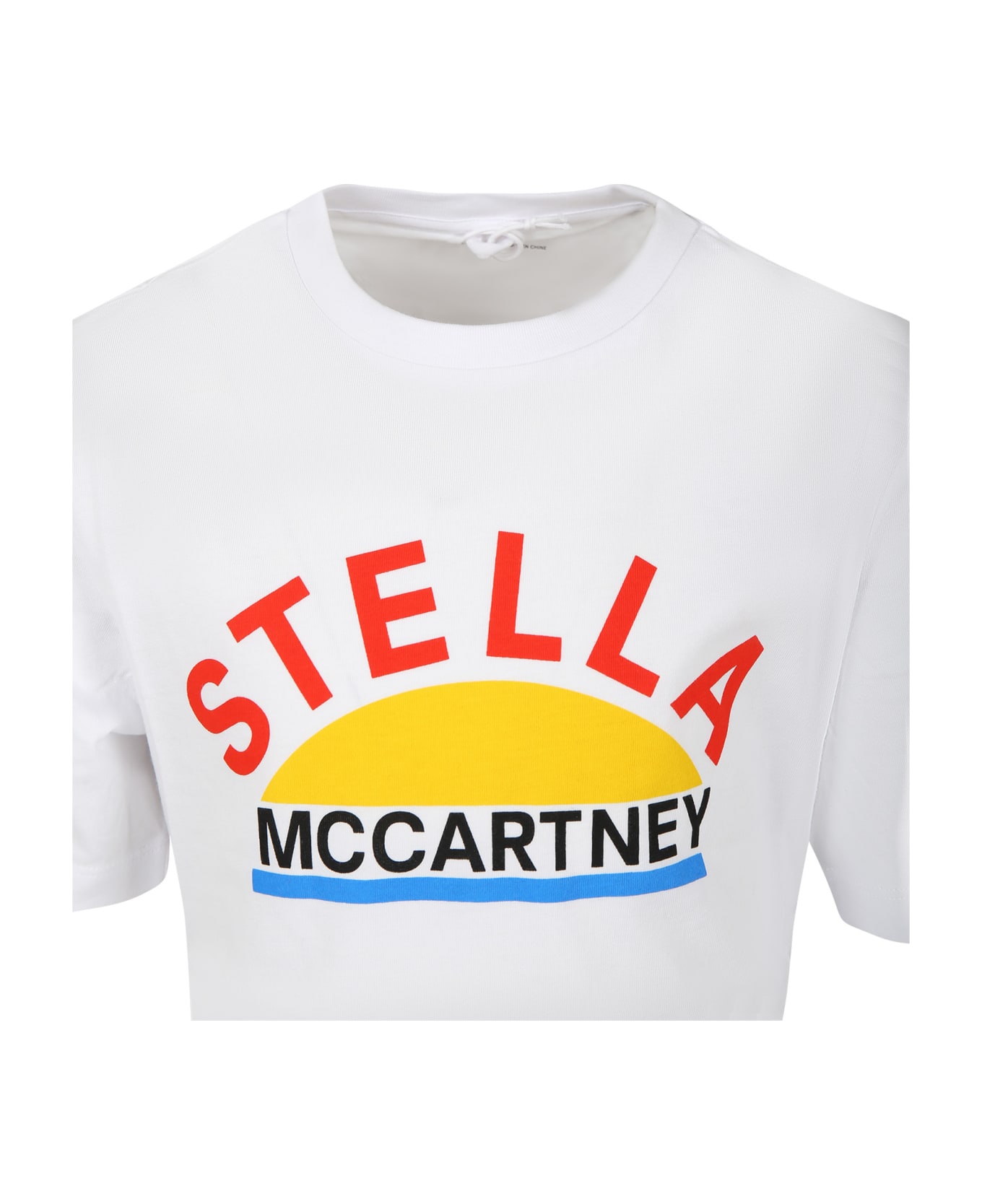 Stella McCartney Kids White T-shirt For Girl With Multicolor Print - White