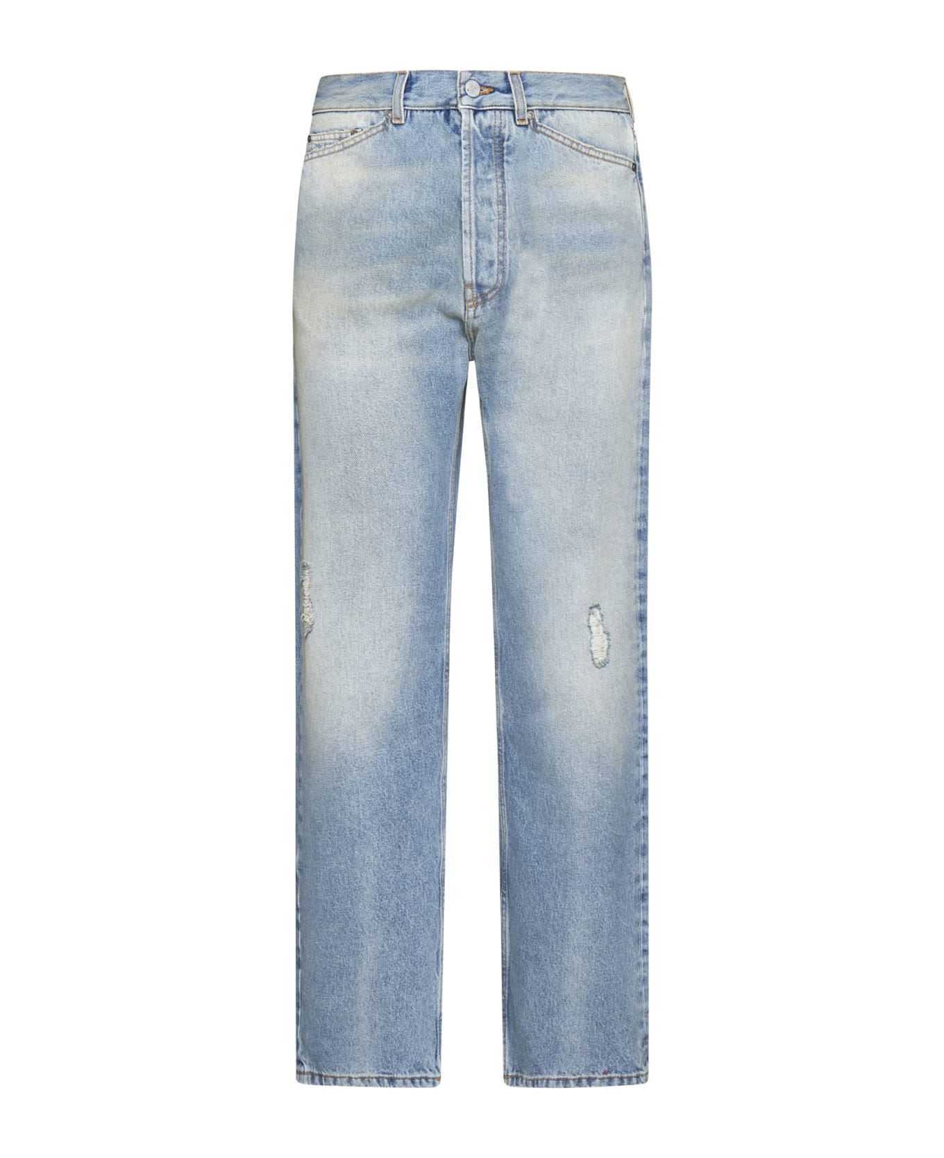 Palm Angels 5-pocket Straight-leg Jeans - Light blue
