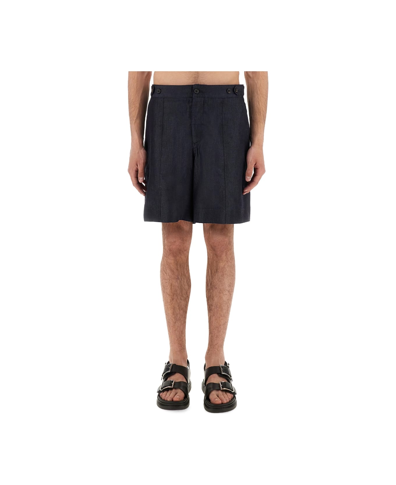 Alexander McQueen Short In Denim - Indigo