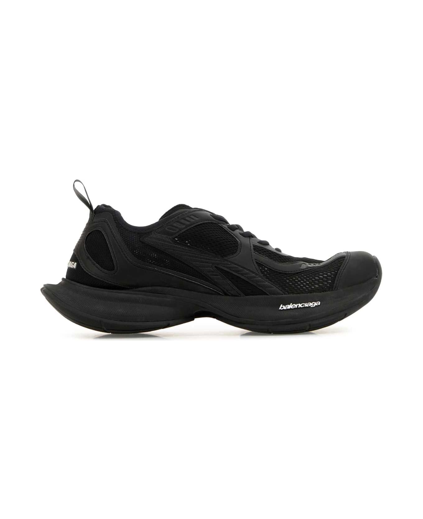 Balenciaga Black Mesh And Rubber Circuit Sneakers - Black