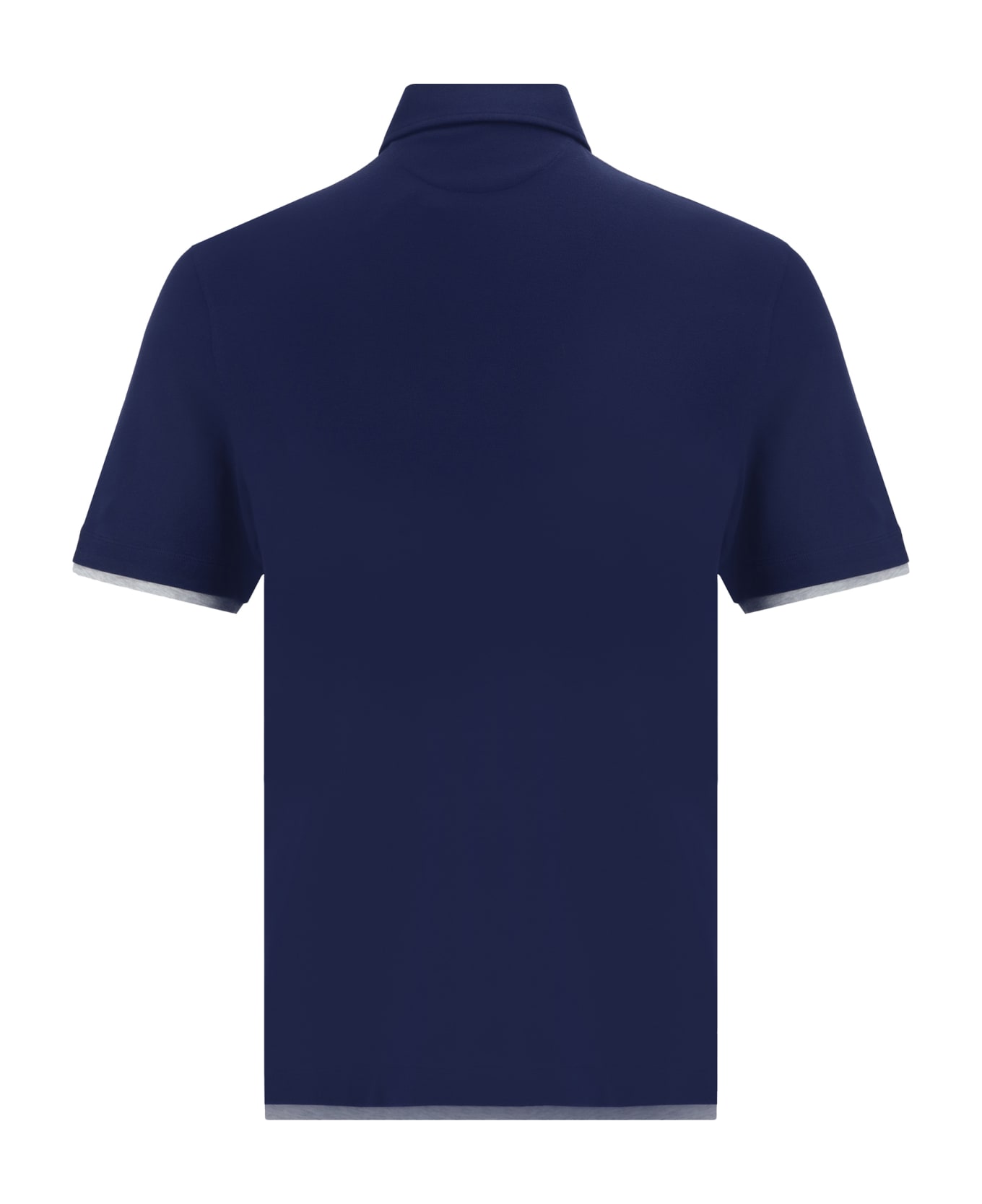 Brunello Cucinelli Polo Shirt - Blu Prussia+grigio Chiaro