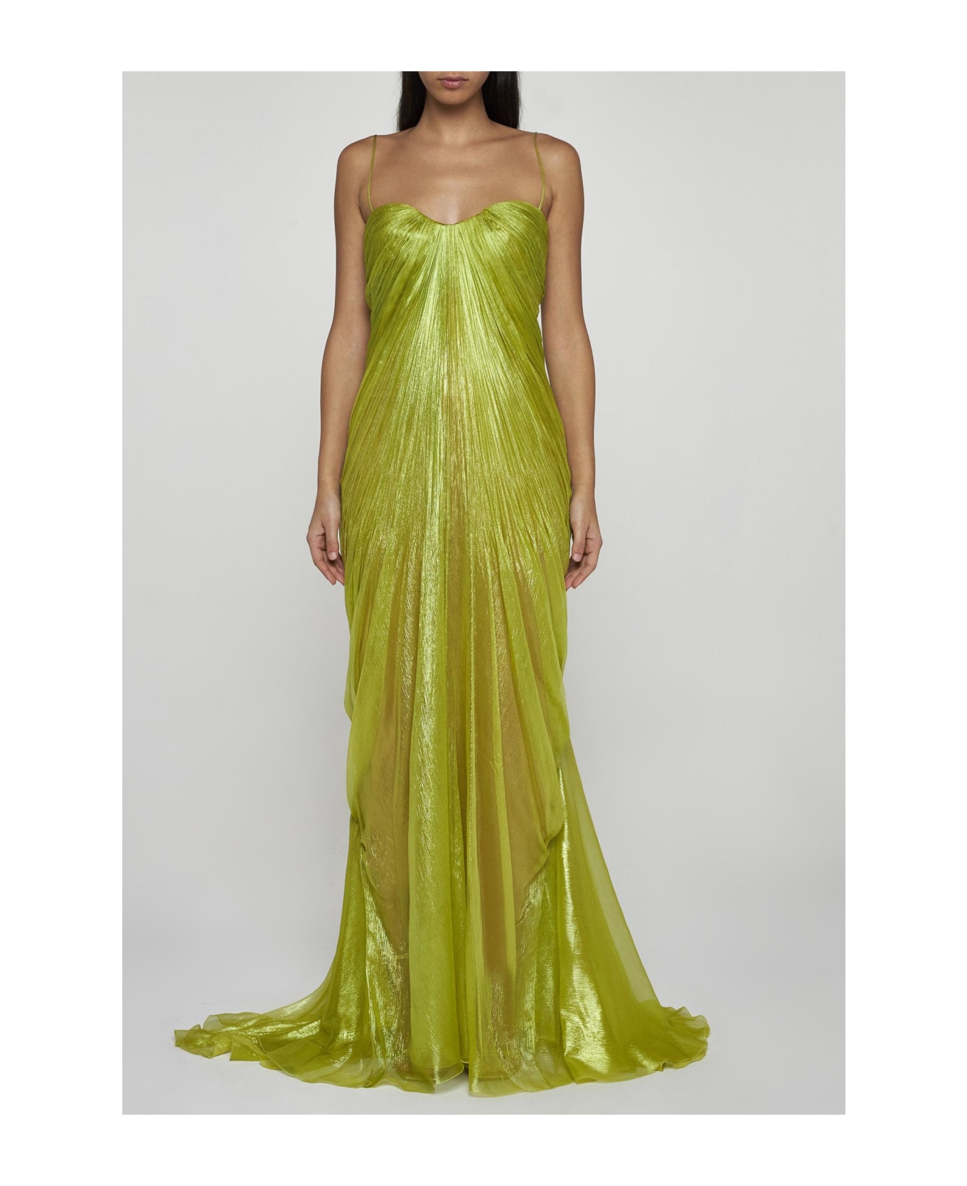 Maria Lucia Hohan Victoria Silk Long Dress - GREEN