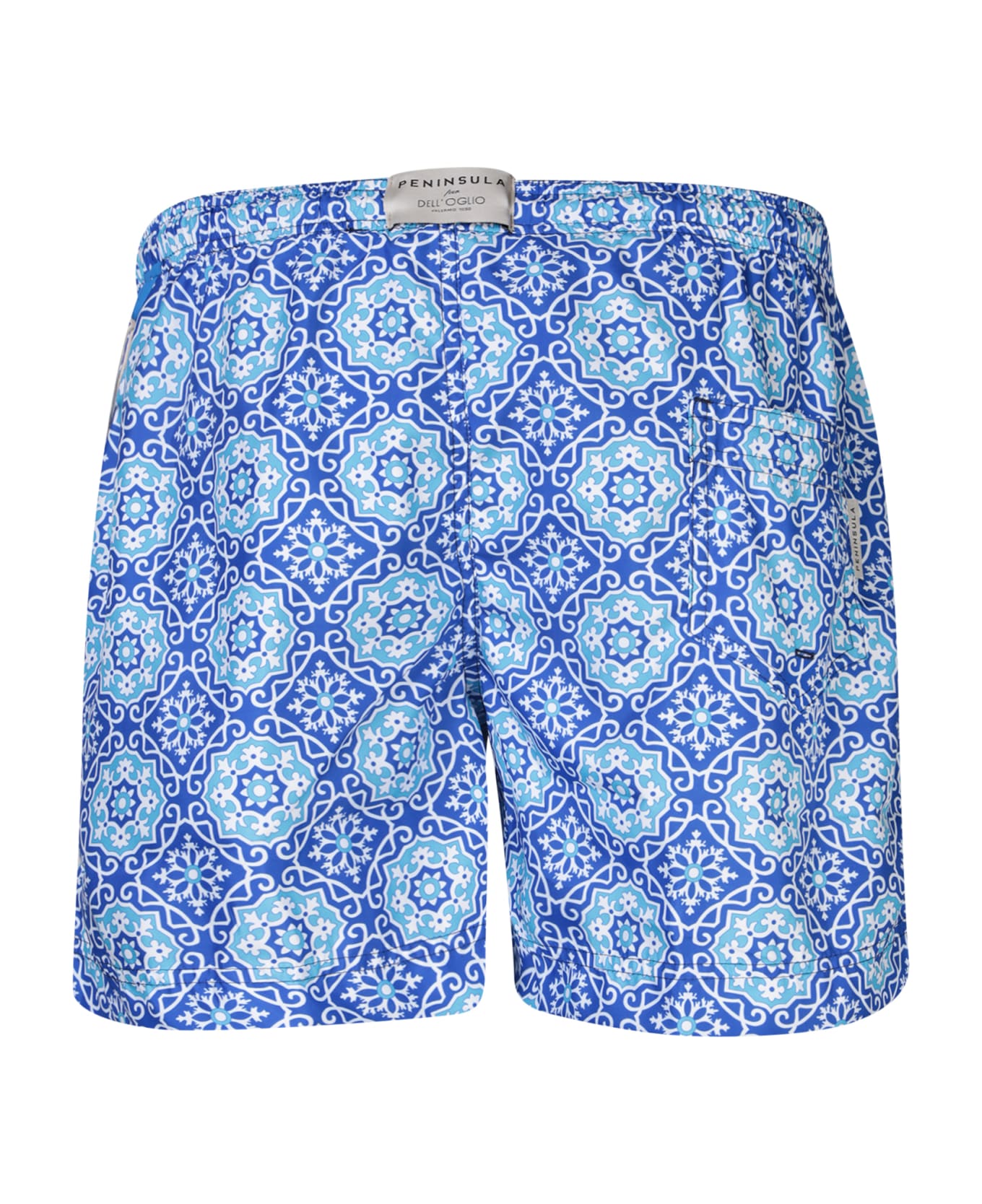 Peninsula Swimwear Patterned Blue Boxer Swim Shorts By Peninsula - Blue