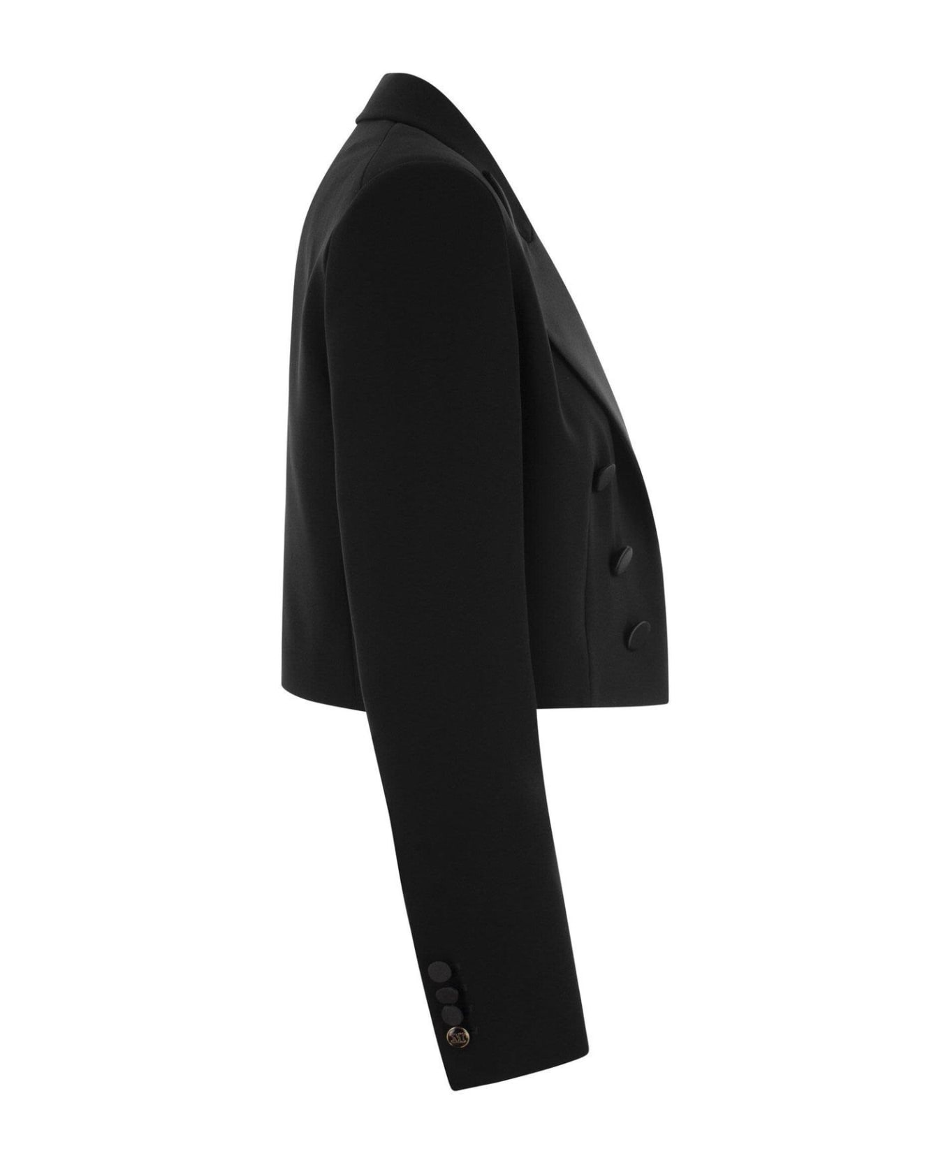 Max Mara Pianoforte Double-breasted Long-sleeved Jacket - Black