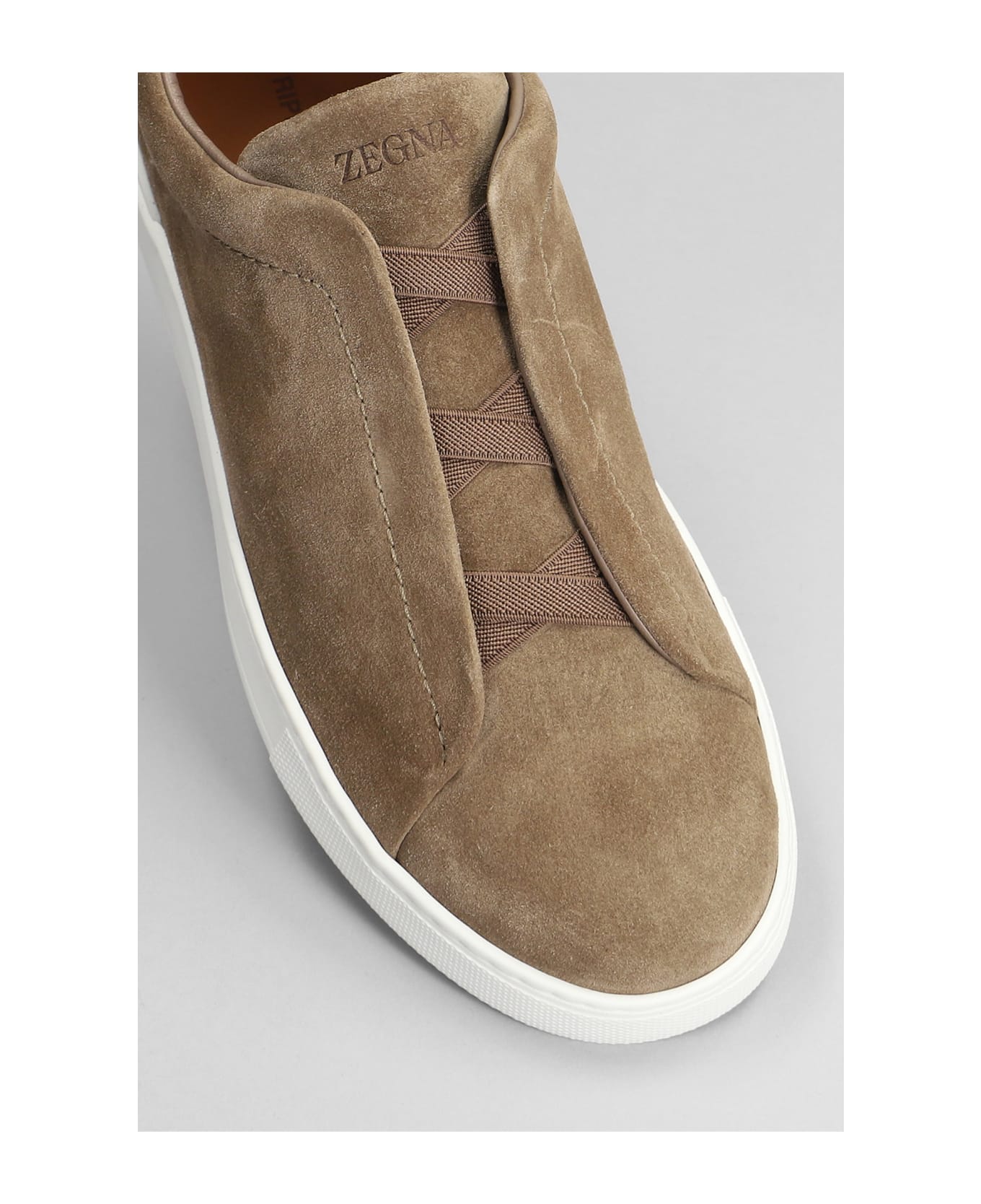 Zegna Triple Stich Sneakers In Camel Suede - Camel スニーカー