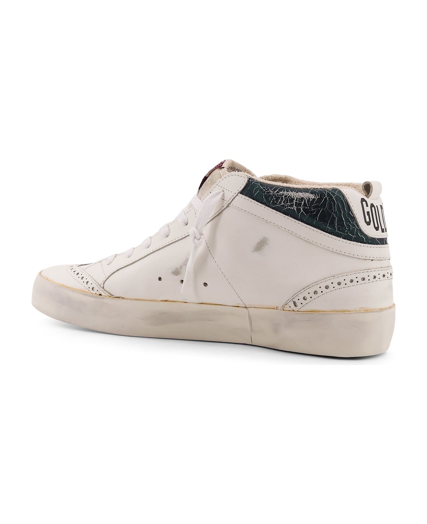 Golden Goose Mid Star Double Quarter High-top Leather Sneakers - White