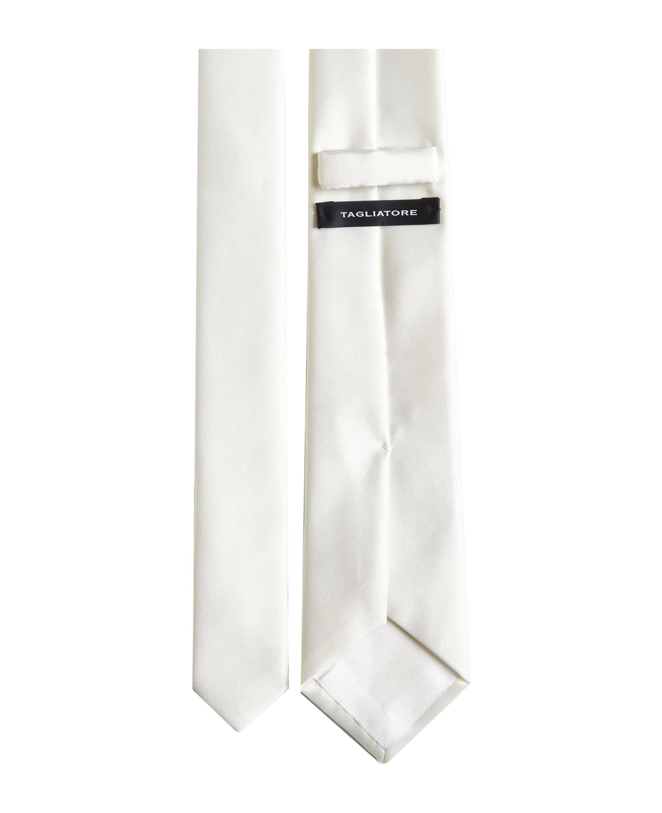 Tagliatore Ivory White Classic-style Tie In Polyester Man - Avorio