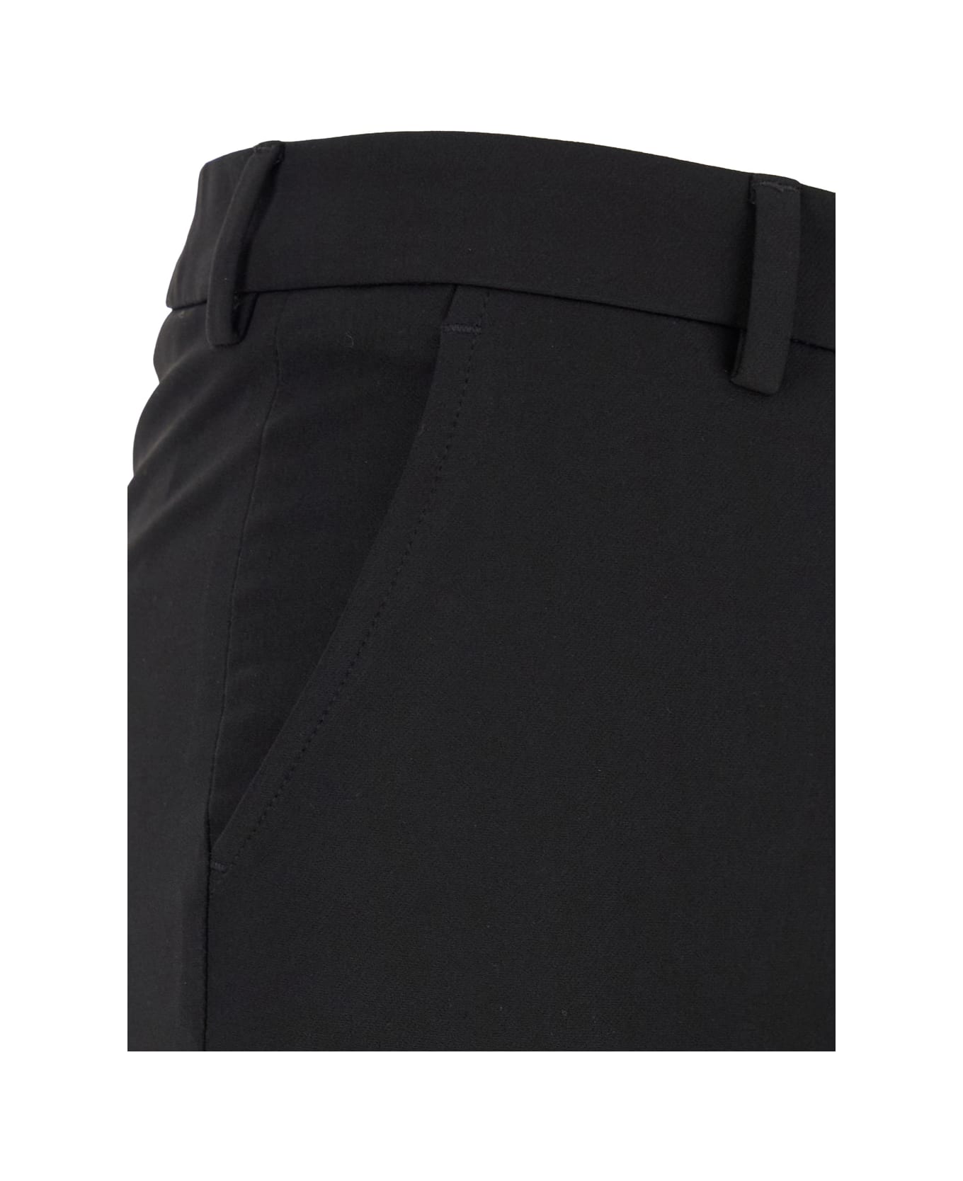 PT Torino Black Mini Flare Pants In Stretch Fabric Woman - NERO