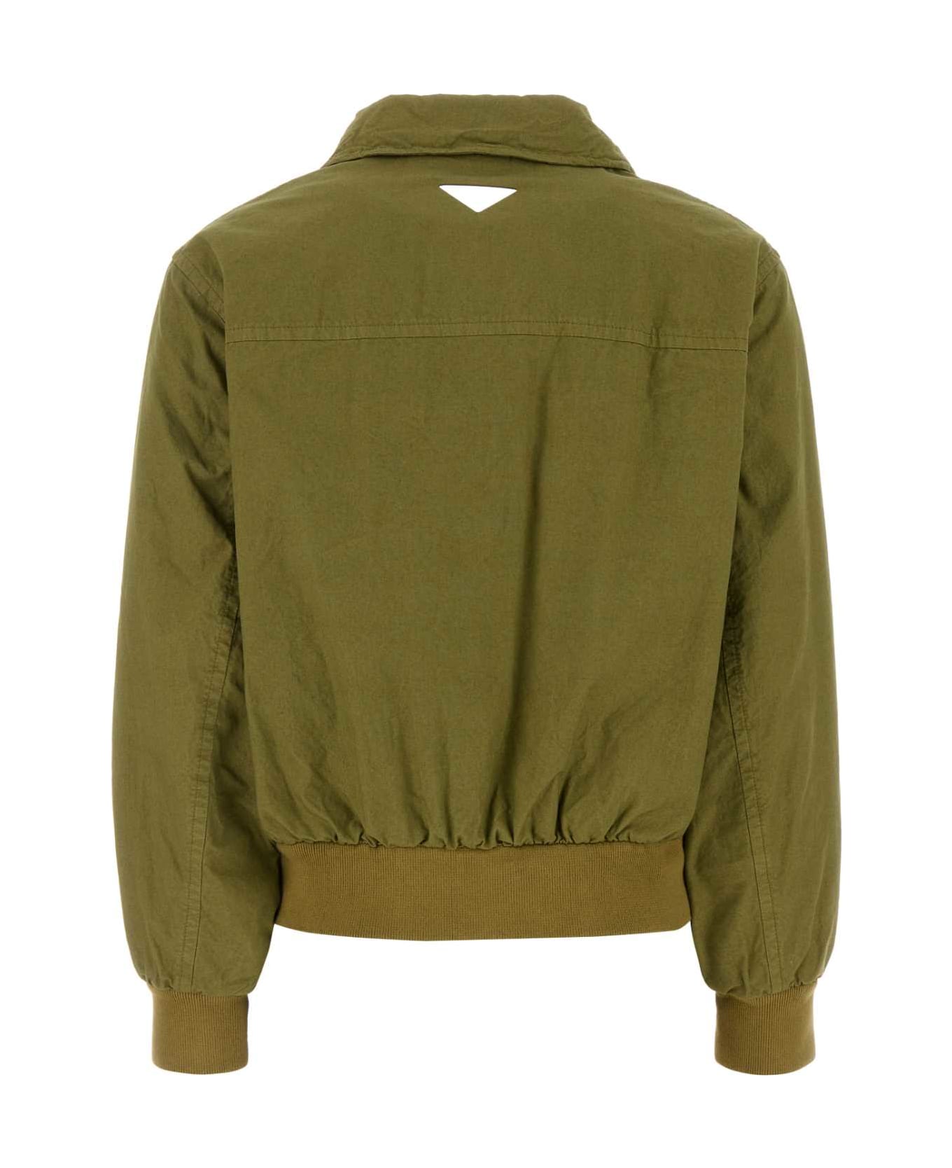 Prada Army Green Cotton Jacket - OLIVA