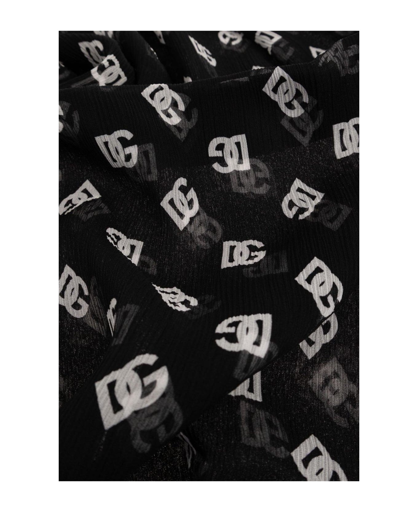 Dolce & Gabbana All-over Dg Logo Printed Scarf - Black