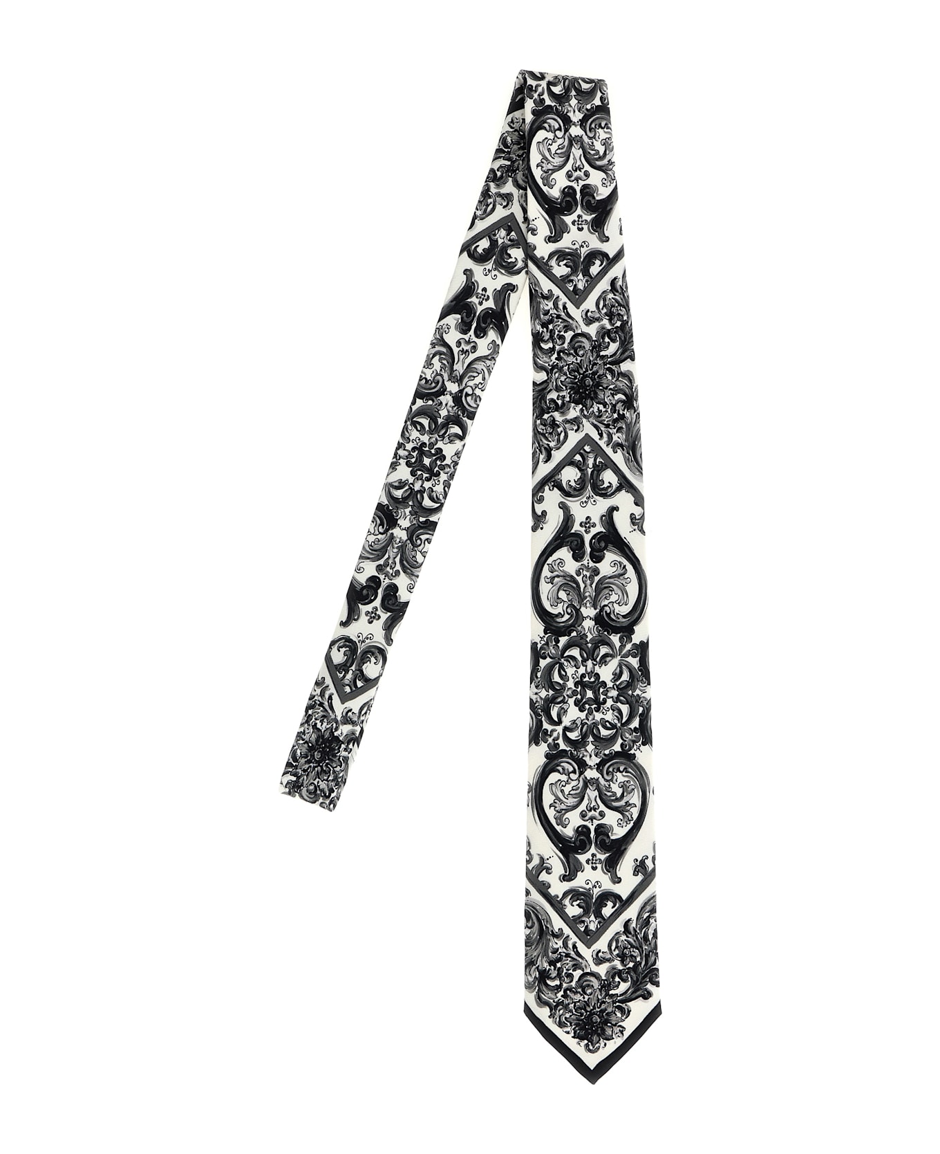 Dolce 
Gabbana 
maiolica
 Print Tie - White/Black