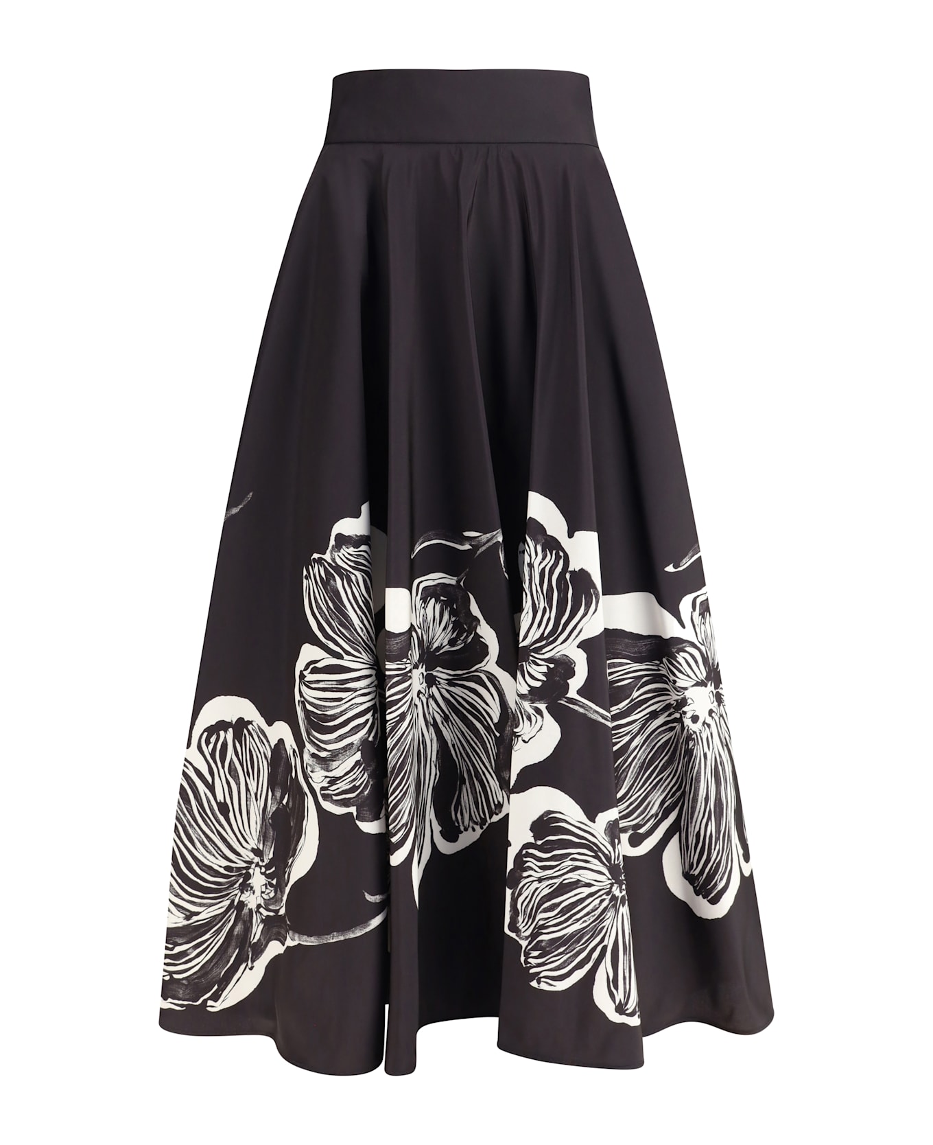 Sara Roka Midi Skirt With Floral Print