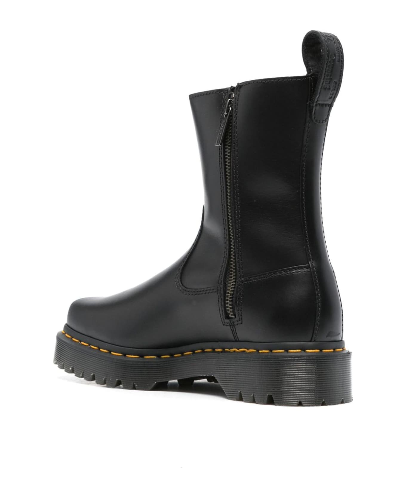 Dr. Martens Black Calf Leather Amaayah Lo Boots - Black Orleans