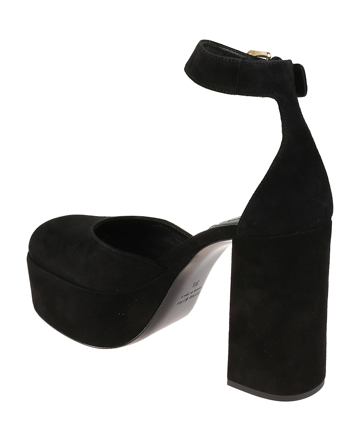 Miu Miu Ankle Strap Sandals - Black