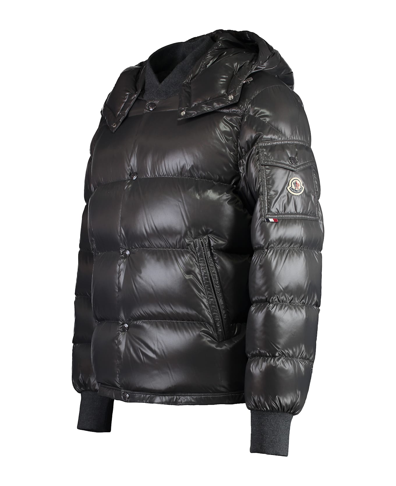 Moncler Maljasset Hooded Down Jacket - grey