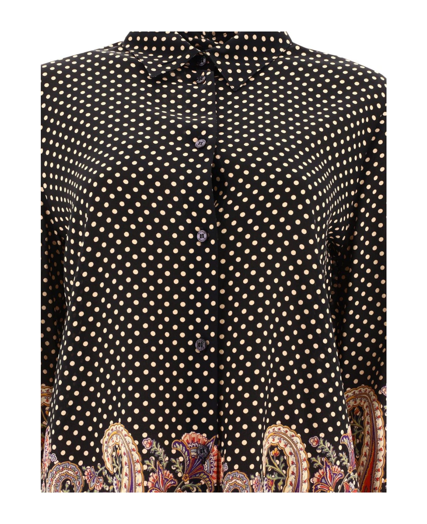 Etro All-over Paisley Printed Long-sleeved Blouse - Black