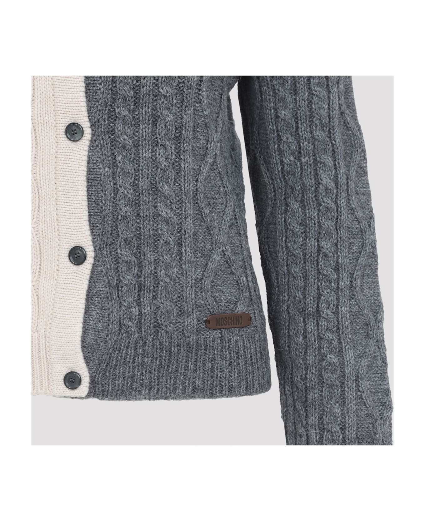 Moschino Bicolor Cardigan - Fantasia Grigio