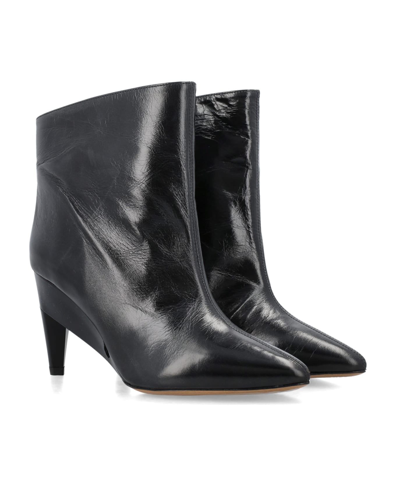 Isabel Marant Dylvee Leather Low Boots - BLACK ブーツ