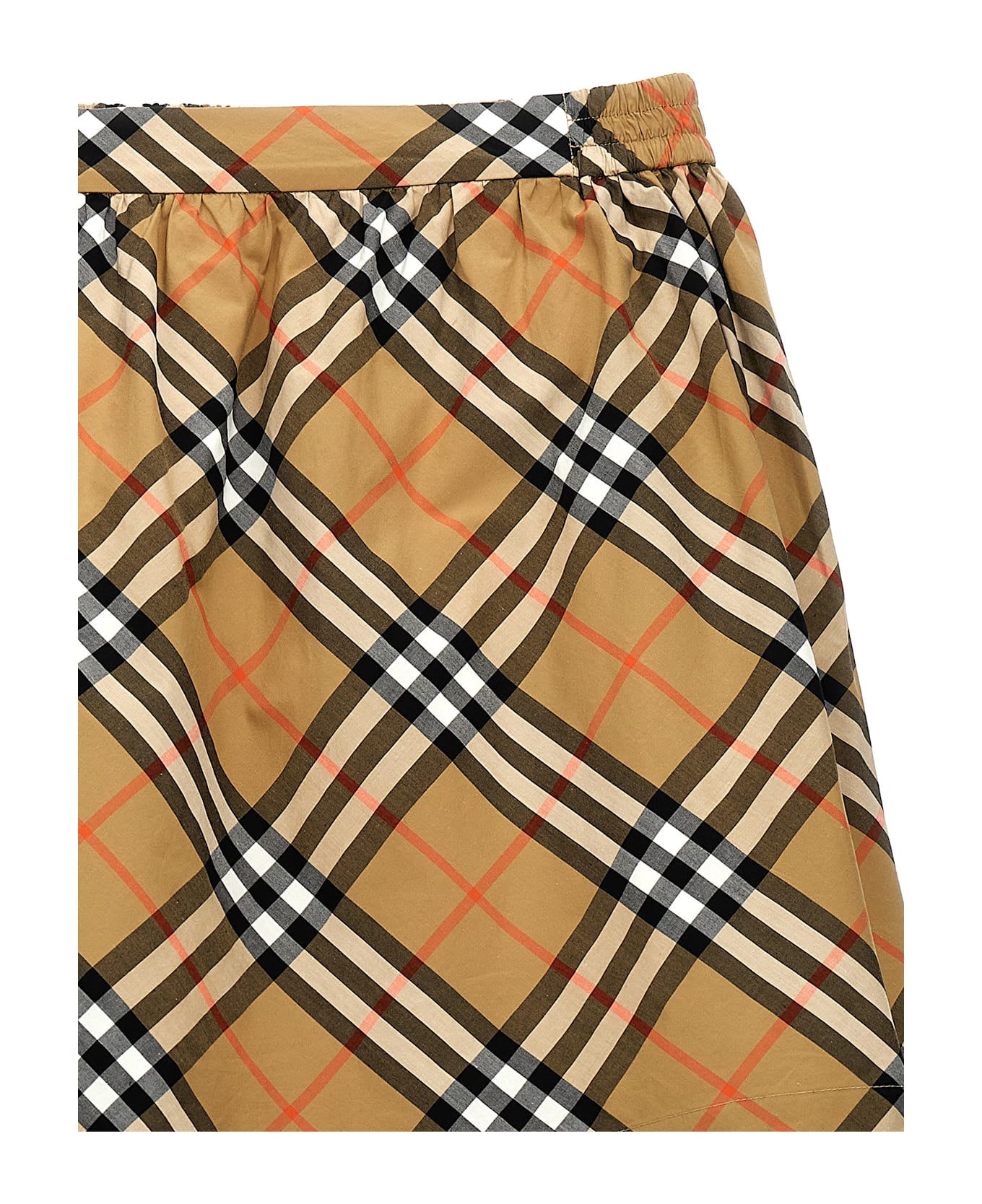 Burberry Check Cotton Skirt - Beige